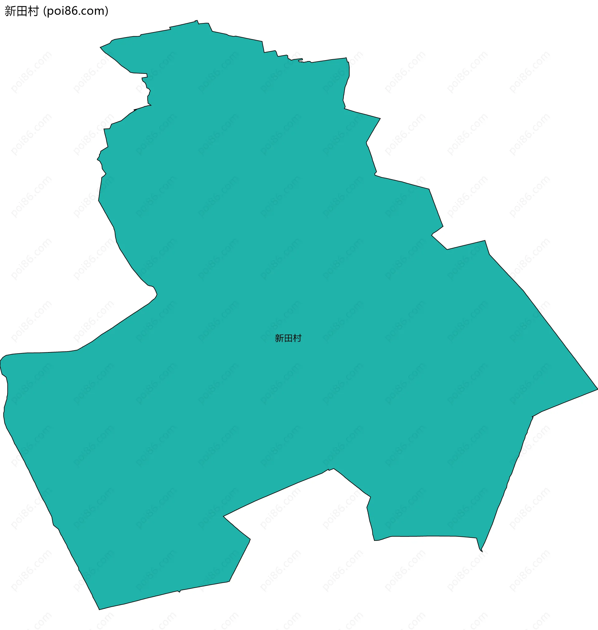 新田村边界地图