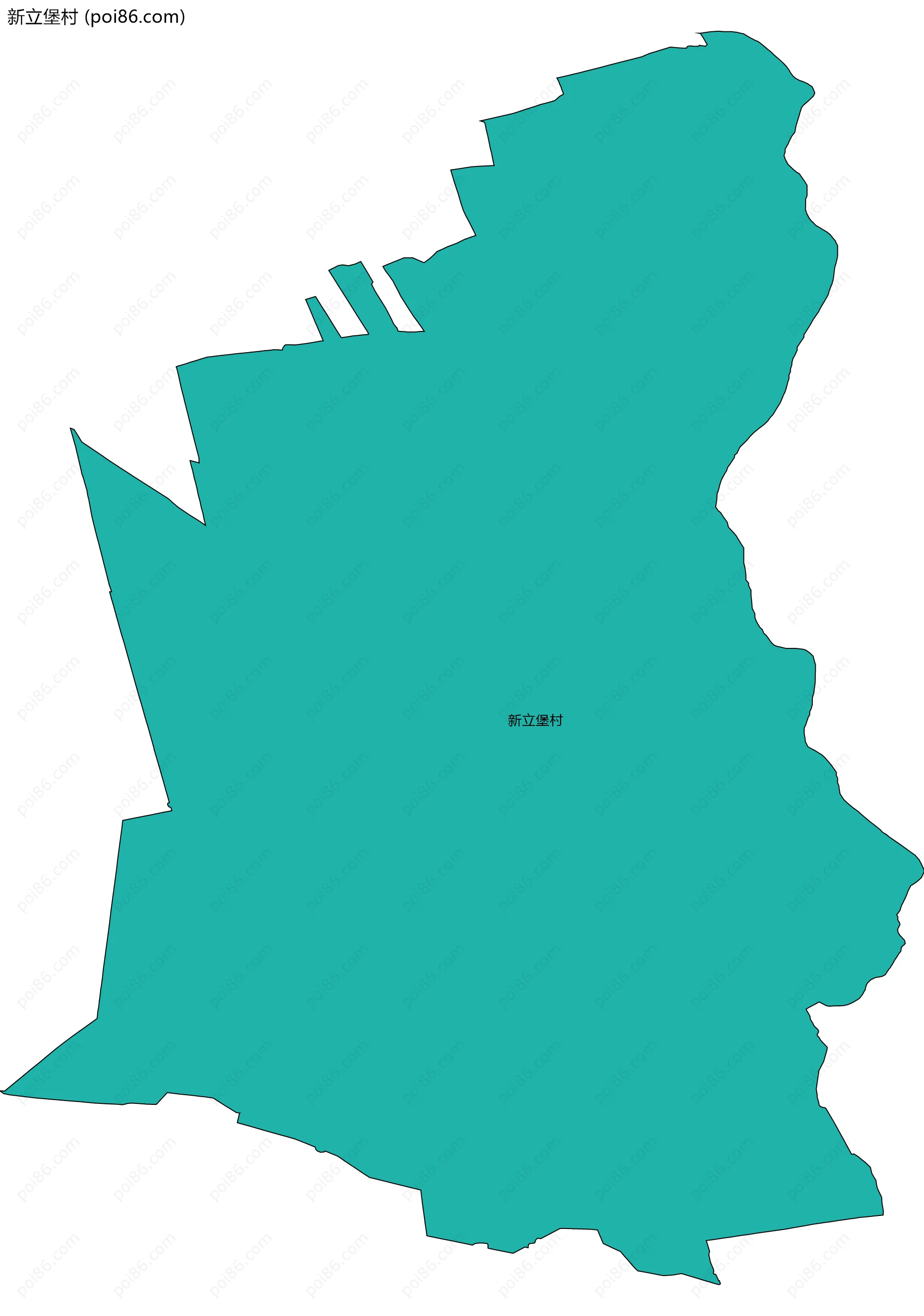 新立堡村边界地图