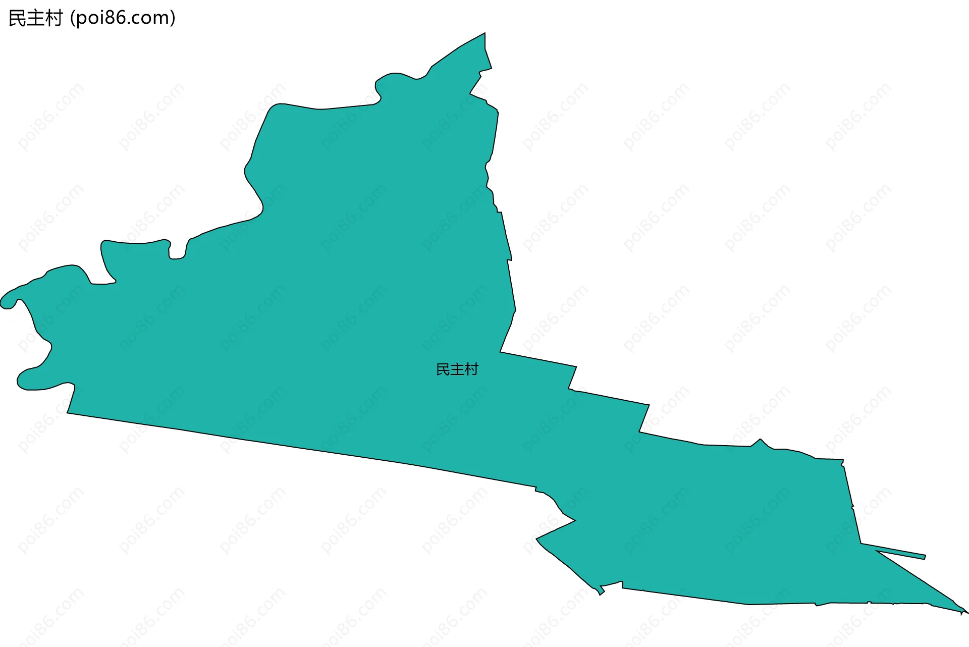 民主村边界地图
