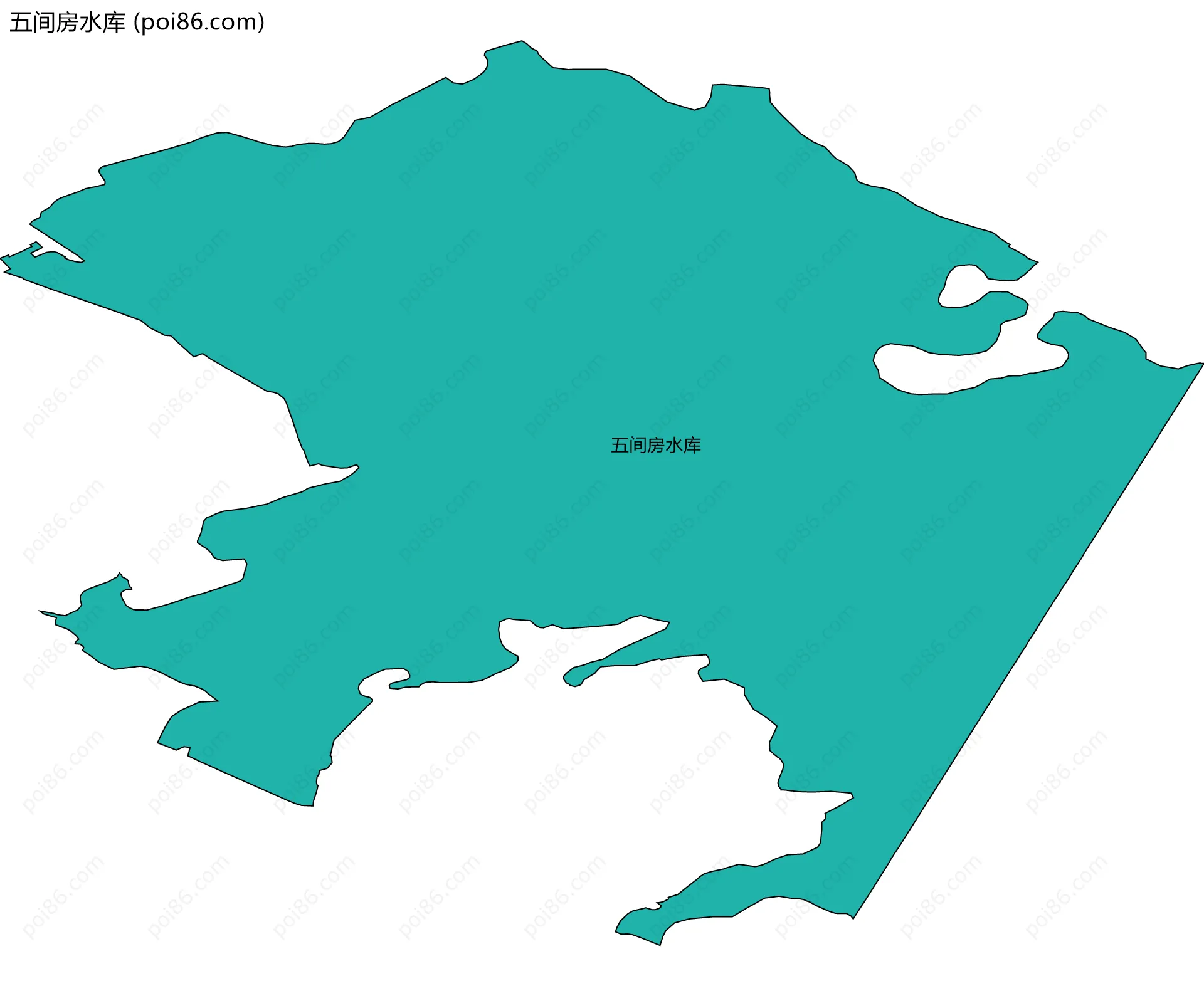 五间房水库边界地图