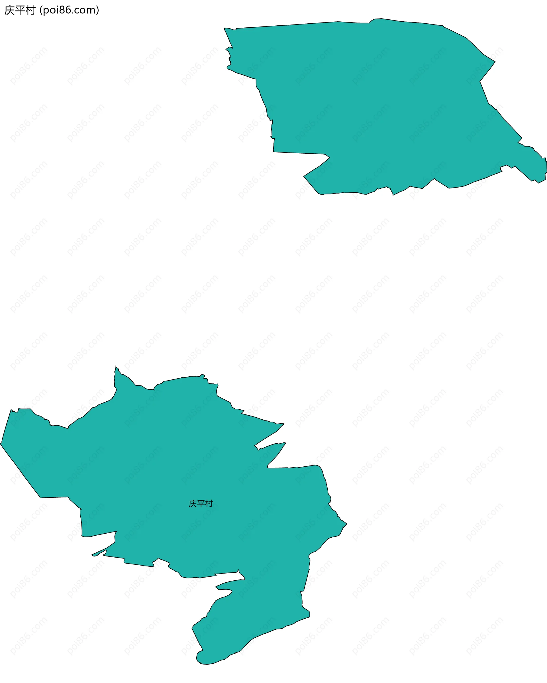 庆平村边界地图