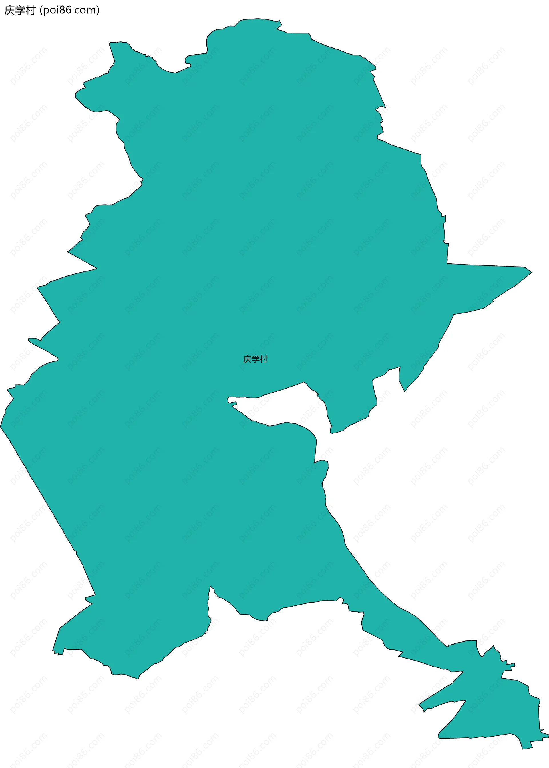庆学村边界地图