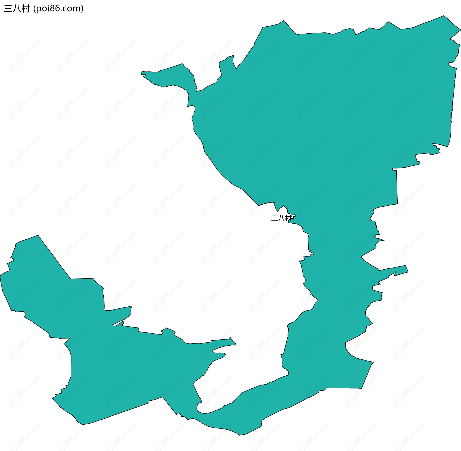 三八村边界地图