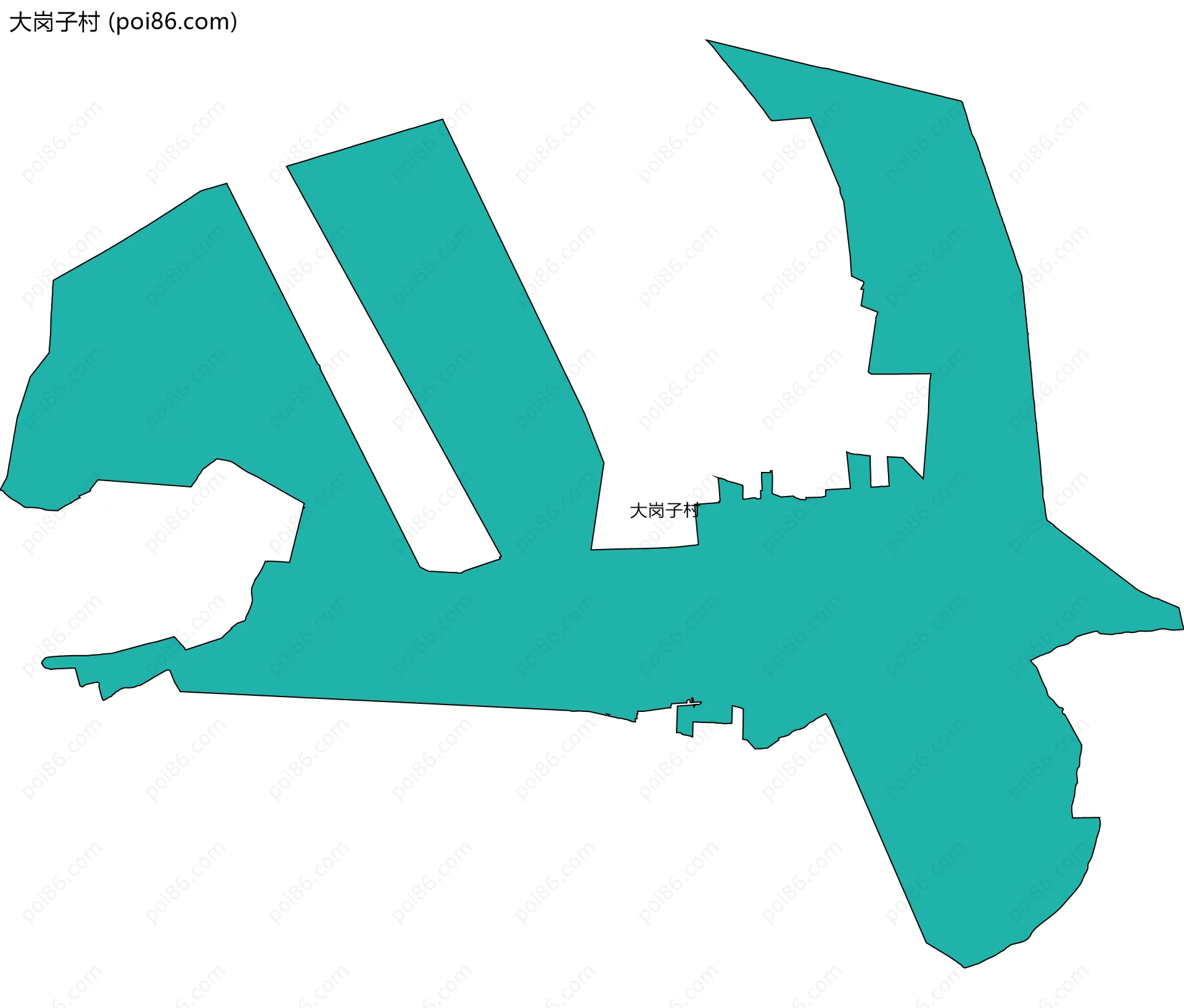 大岗子村边界地图