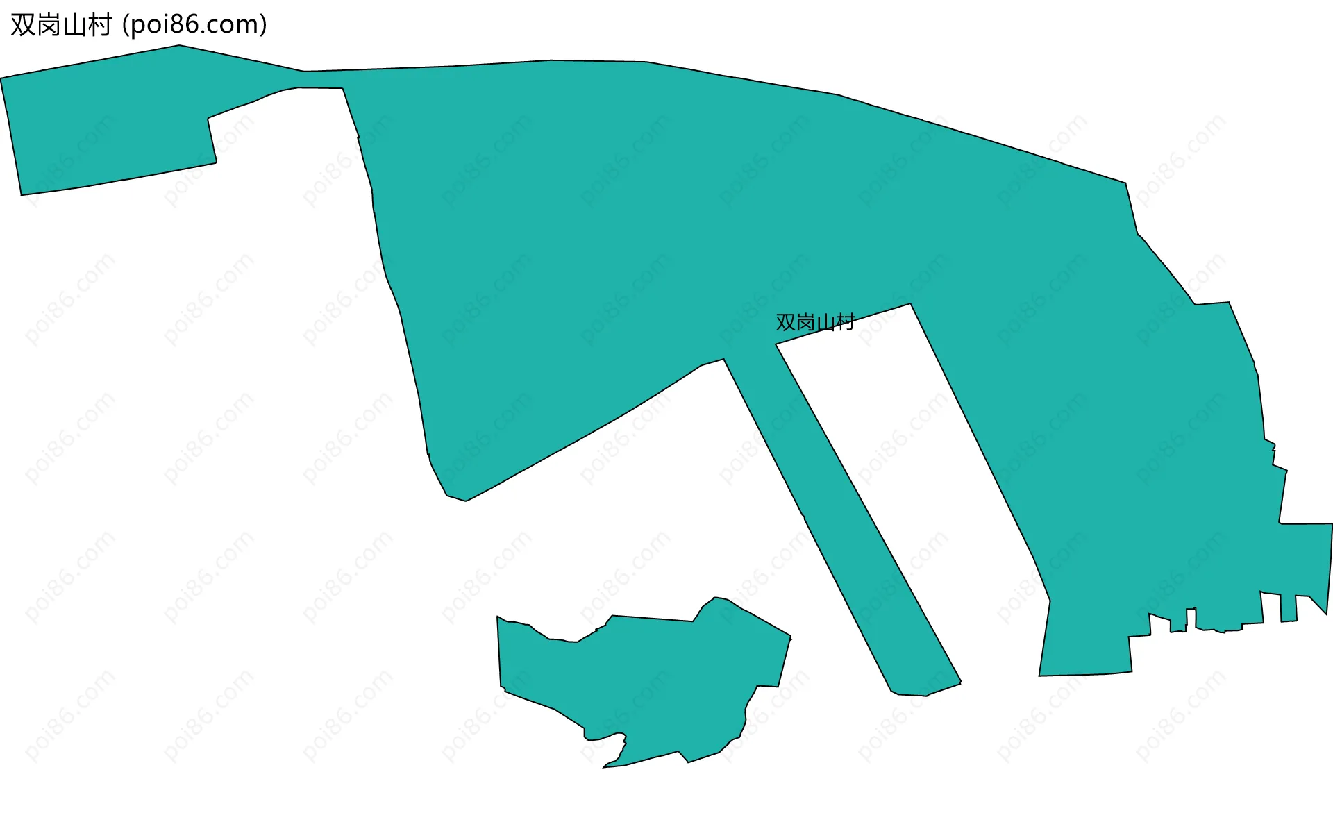 双岗山村边界地图