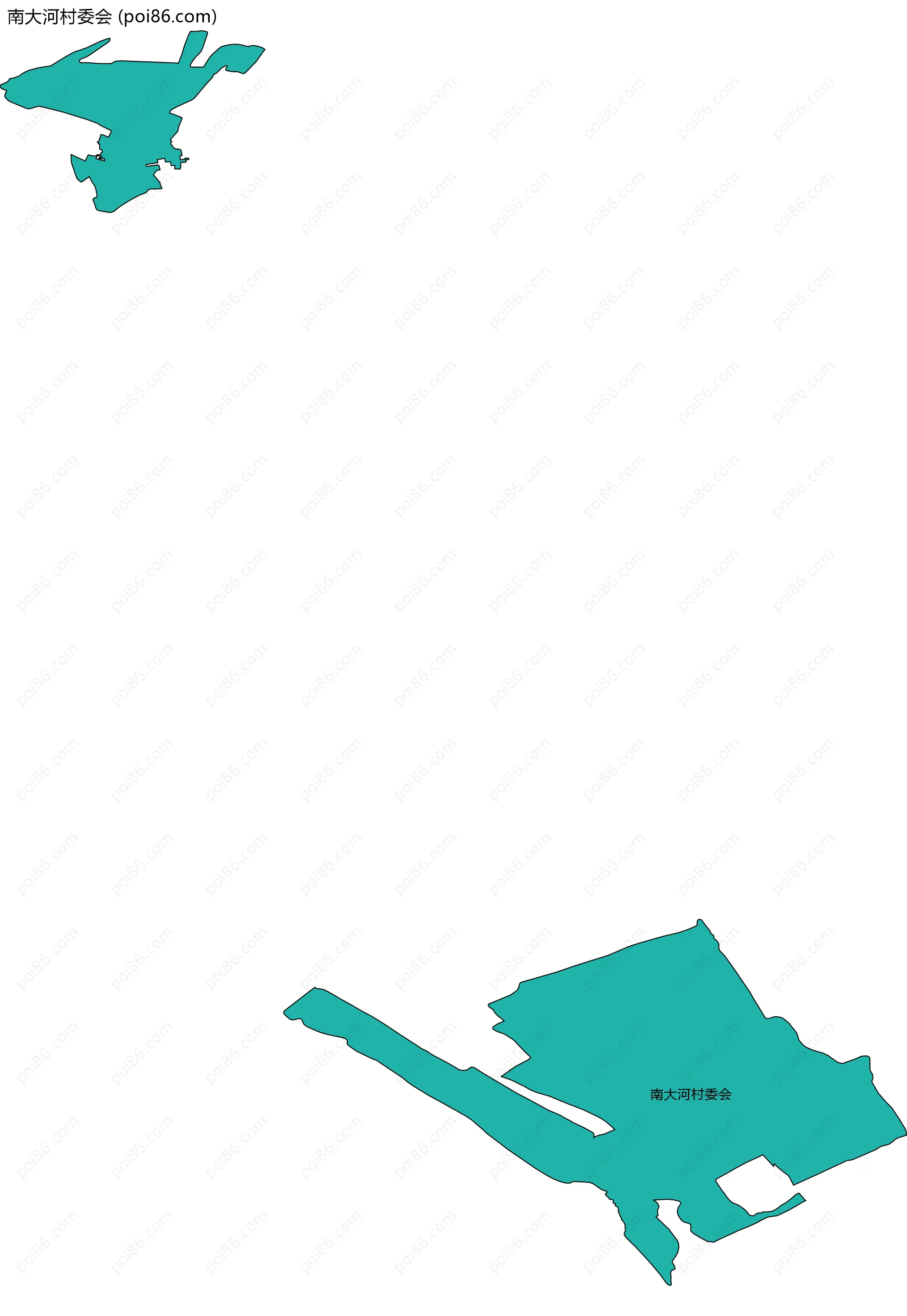 南大河村委会边界地图