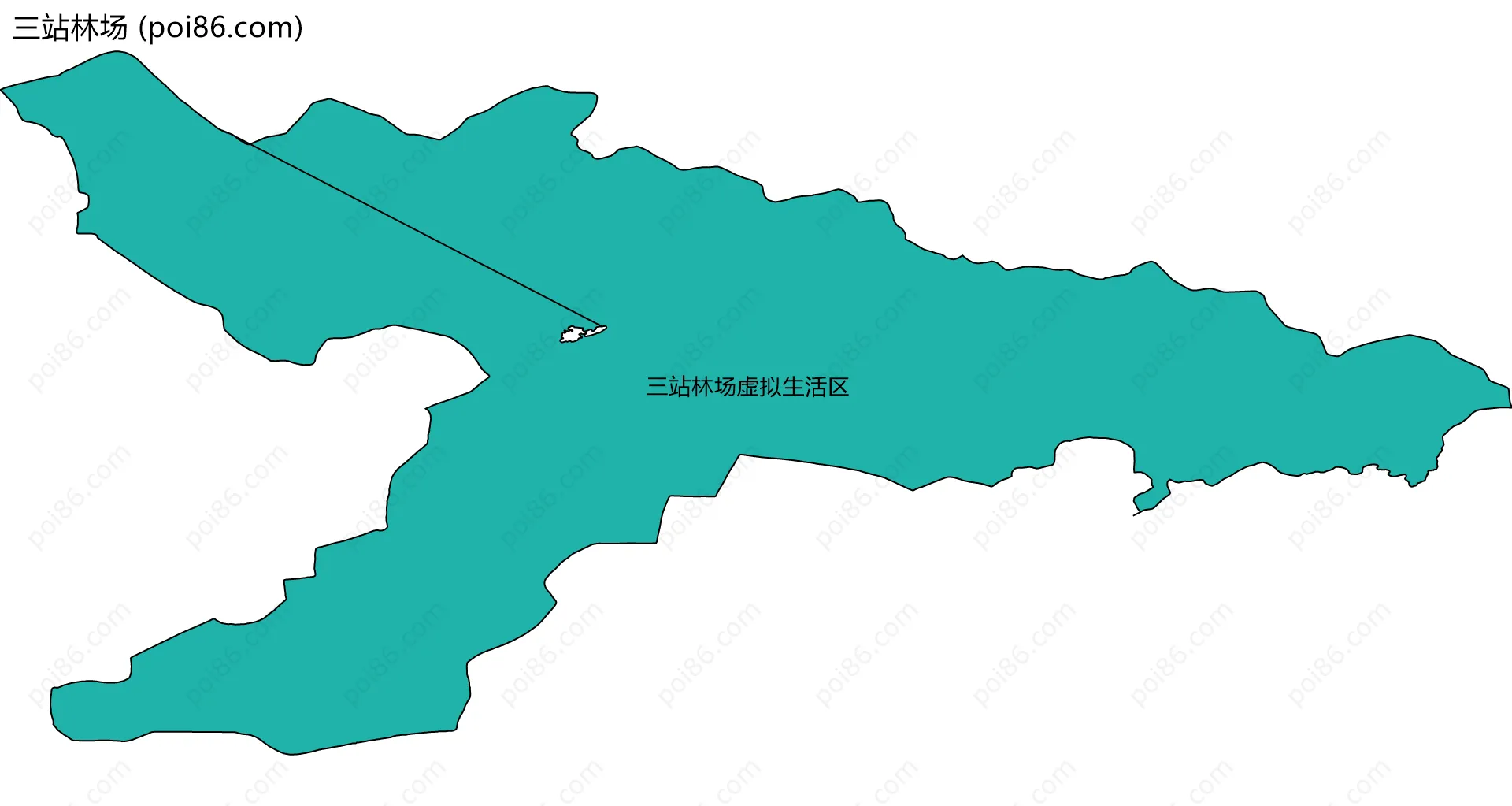 三站林场边界地图(五级行政区划)