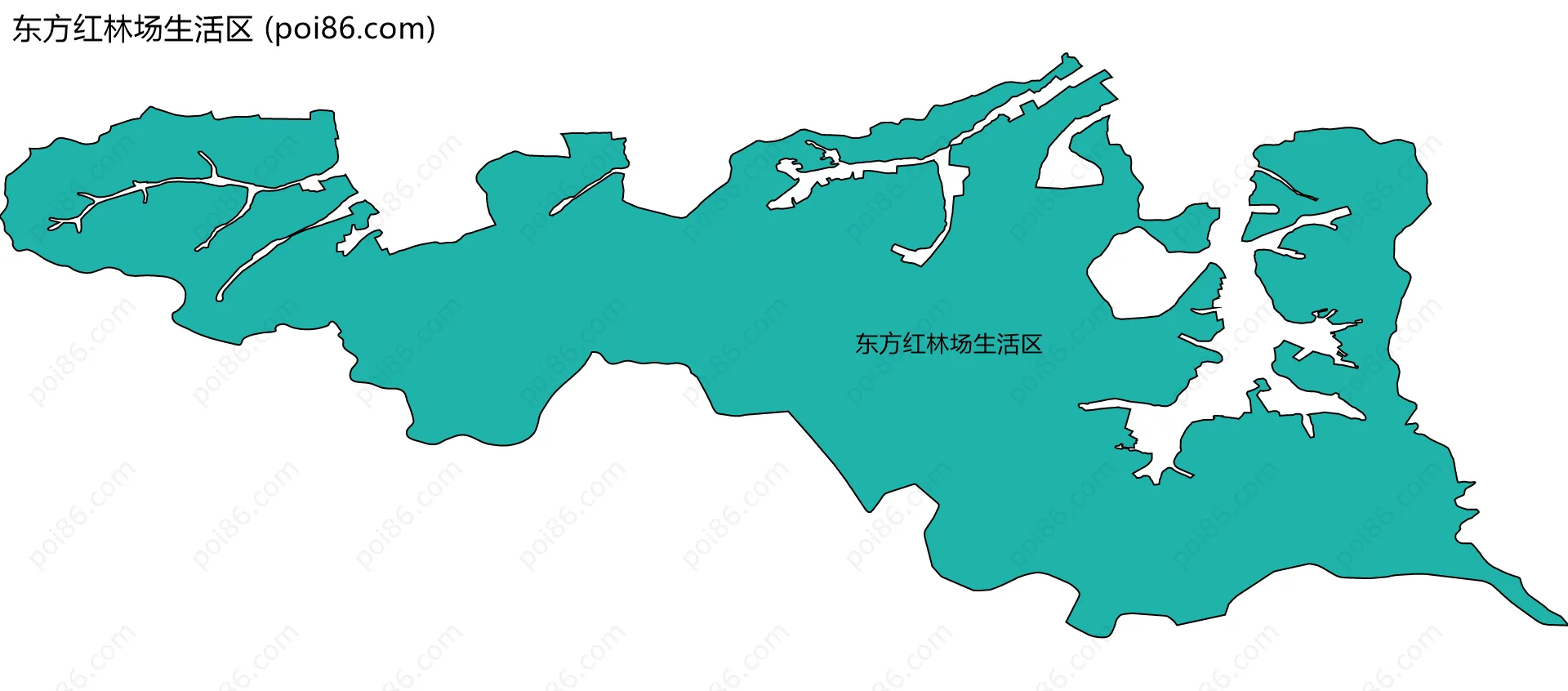 东方红林场生活区边界地图