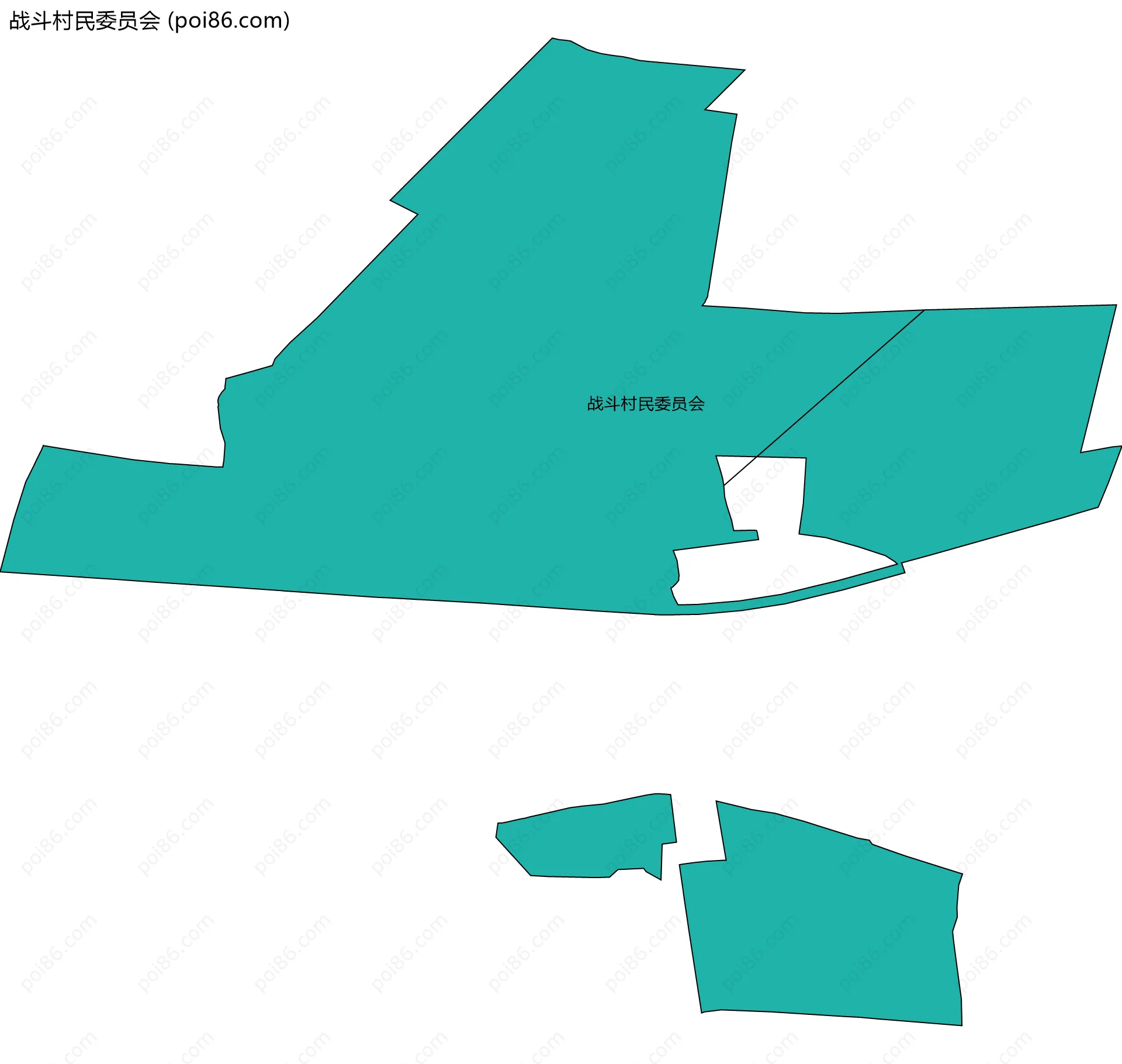 战斗村民委员会边界地图