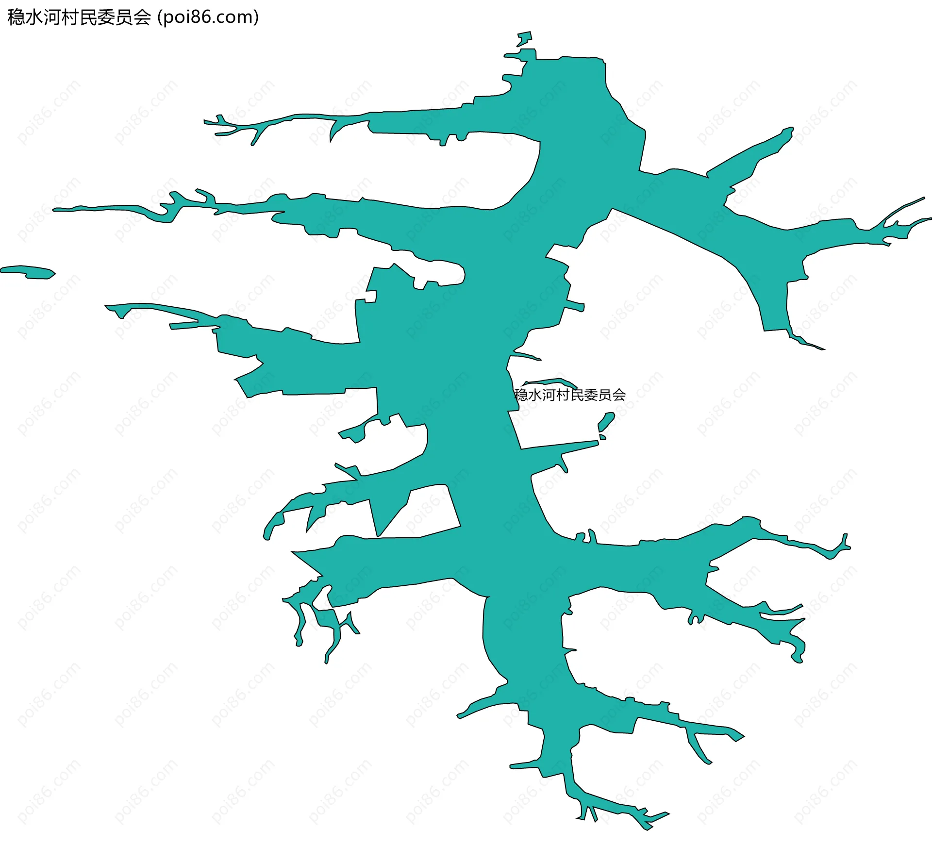 稳水河村民委员会边界地图