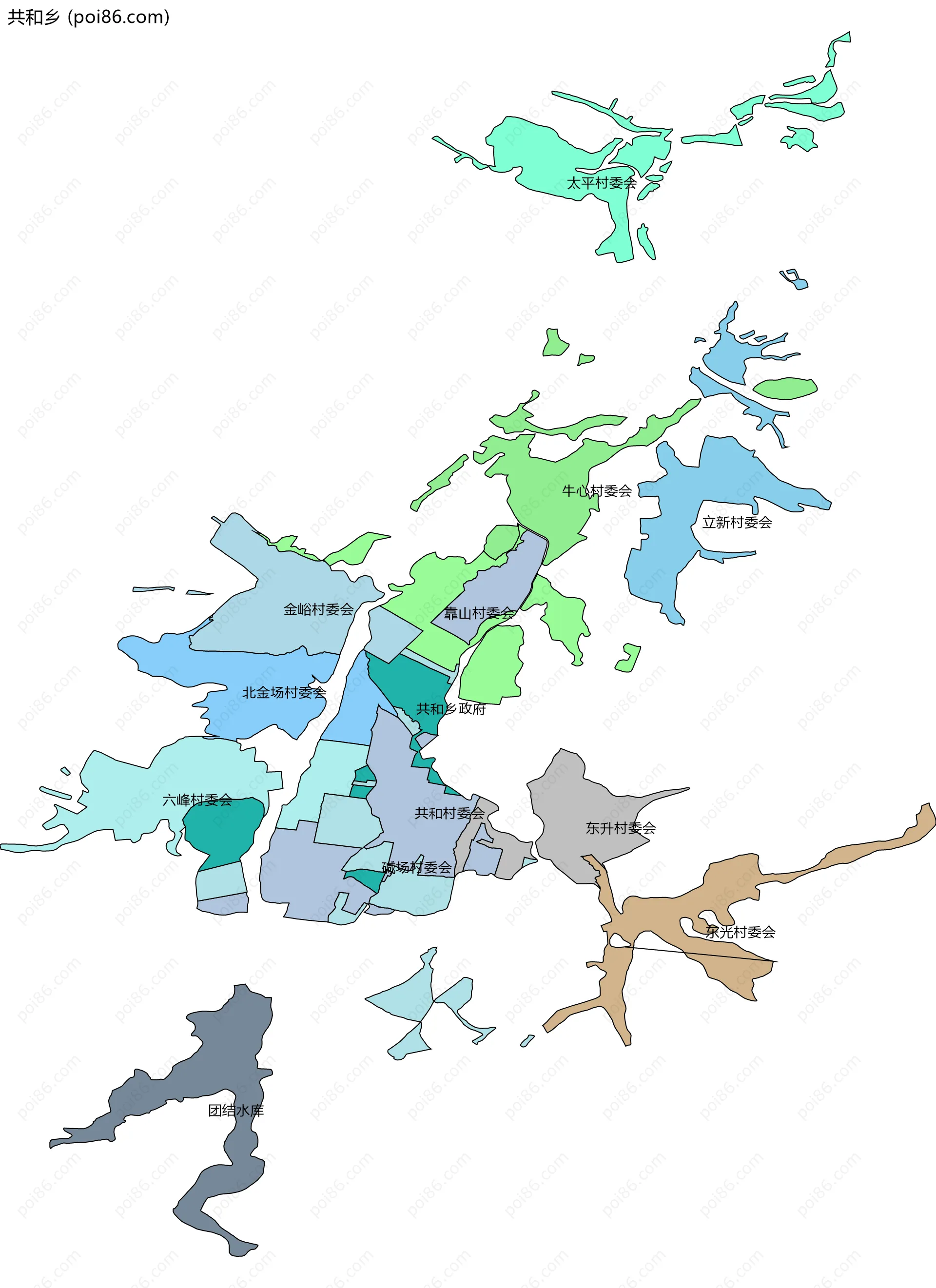 共和乡边界地图(五级行政区划)