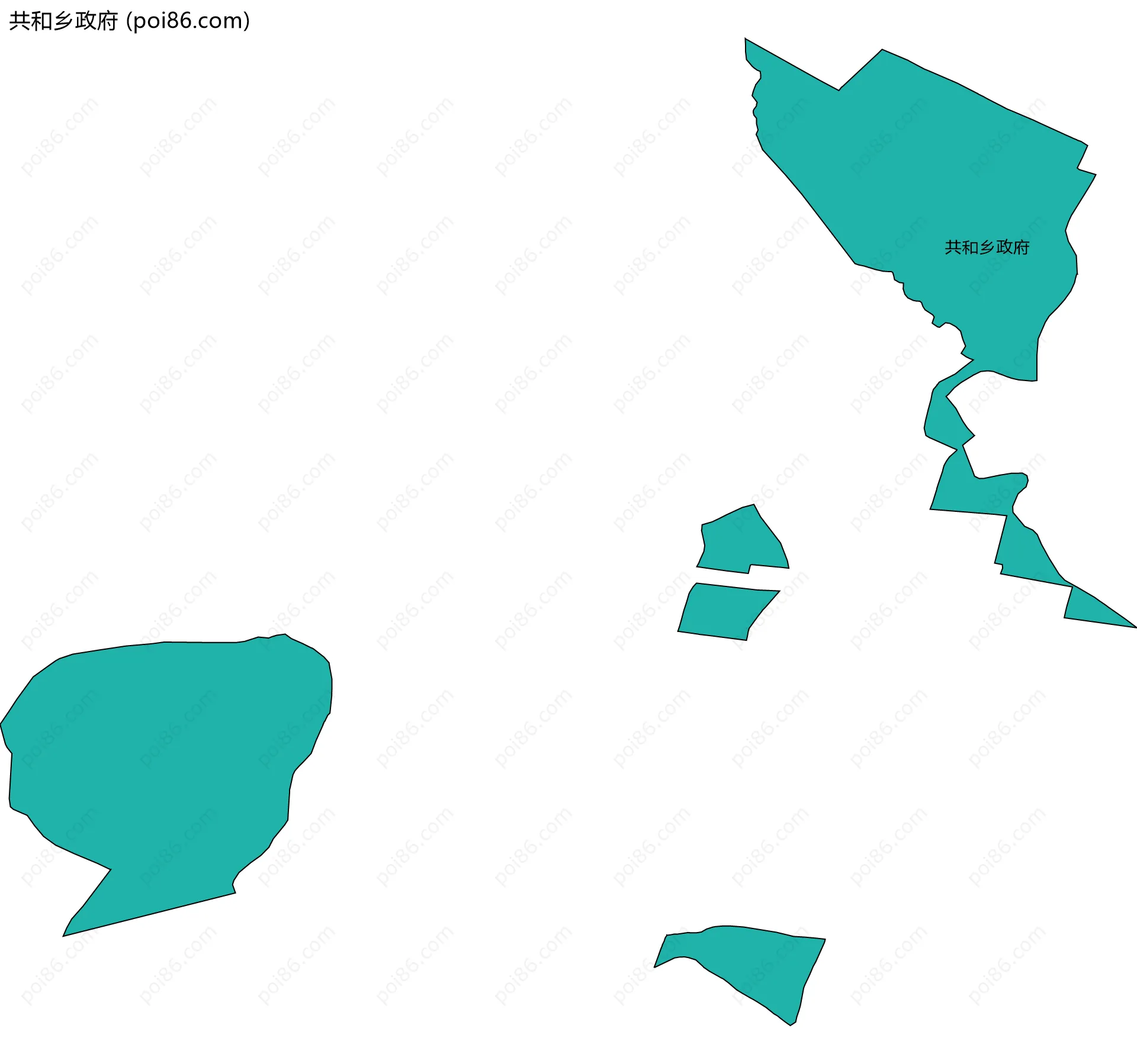 共和乡政府边界地图