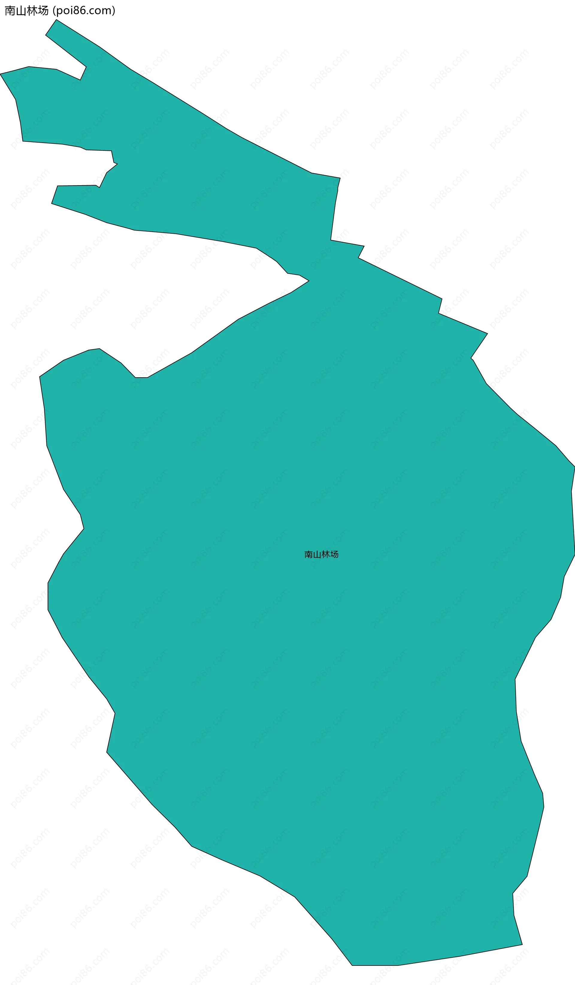 南山林场边界地图(五级行政区划)