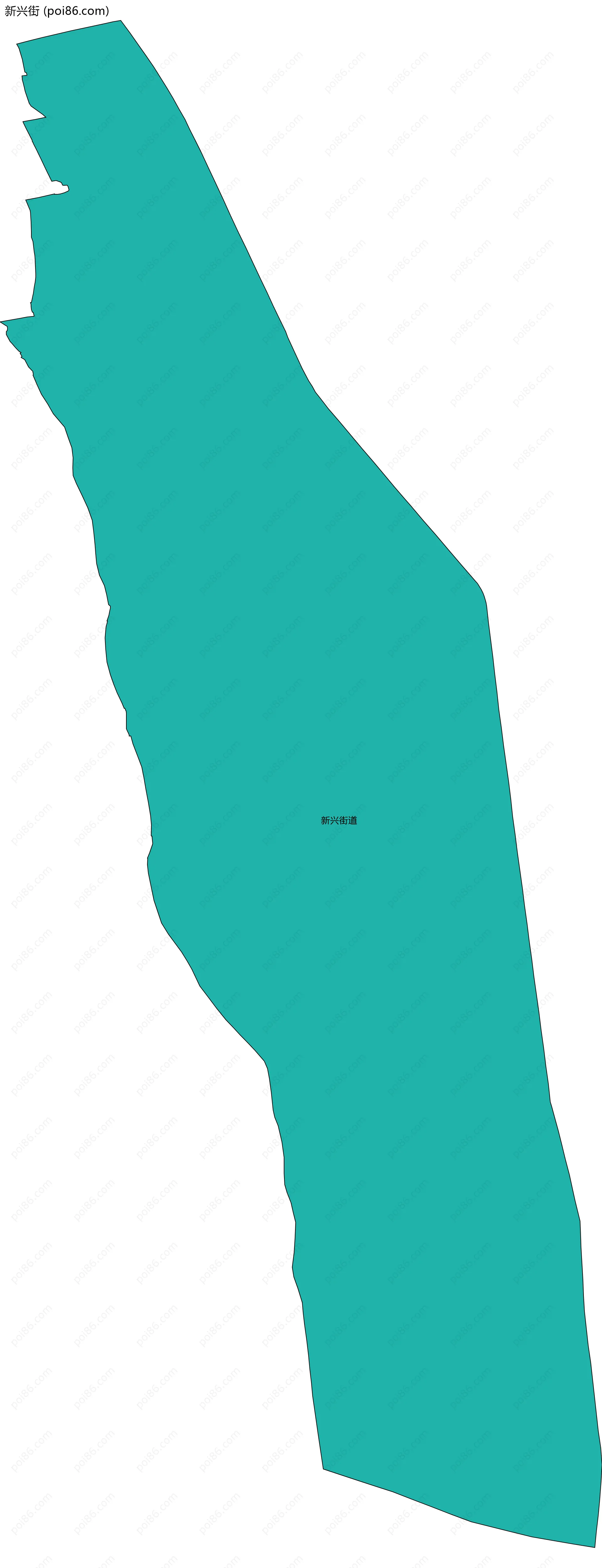 新兴街边界地图(五级行政区划)