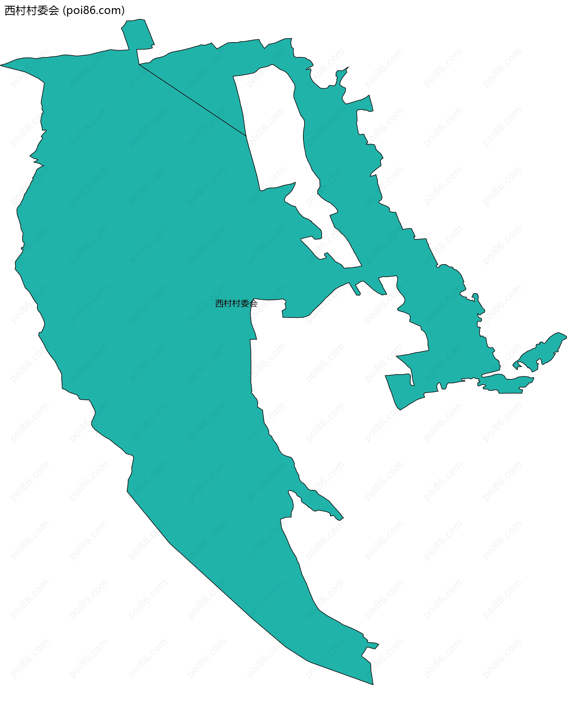 西村村委会边界地图