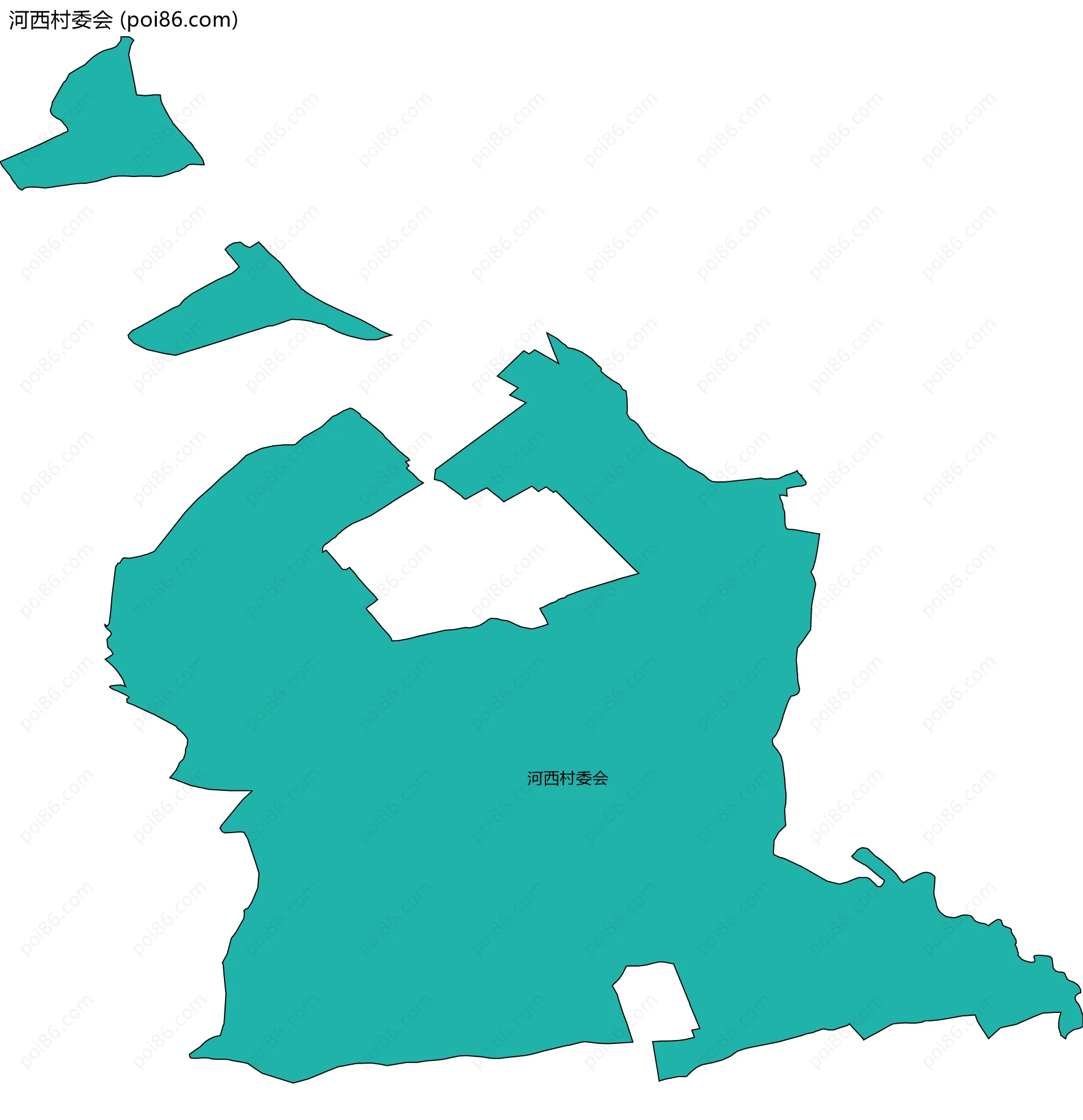 河西村委会边界地图