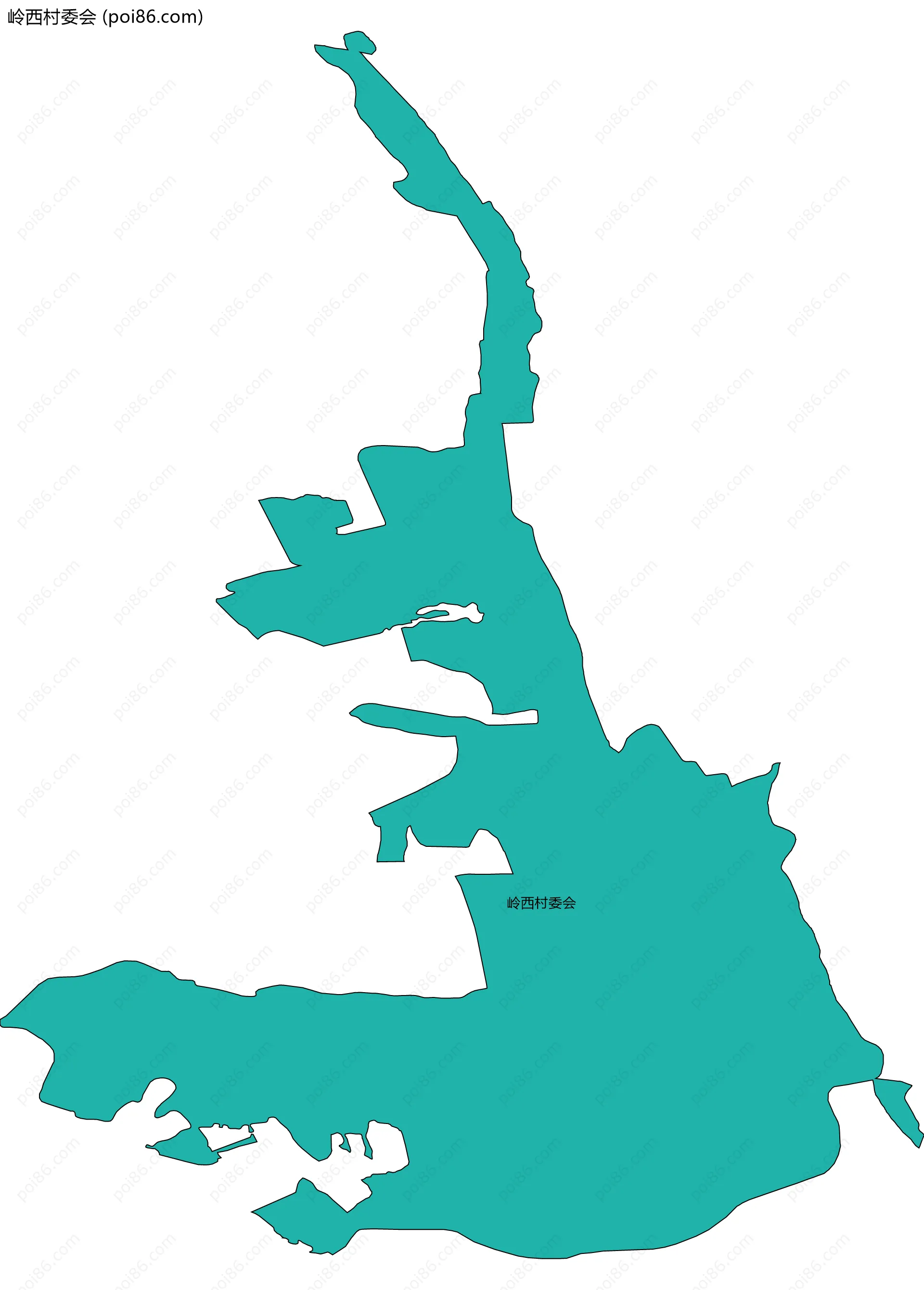 岭西村委会边界地图