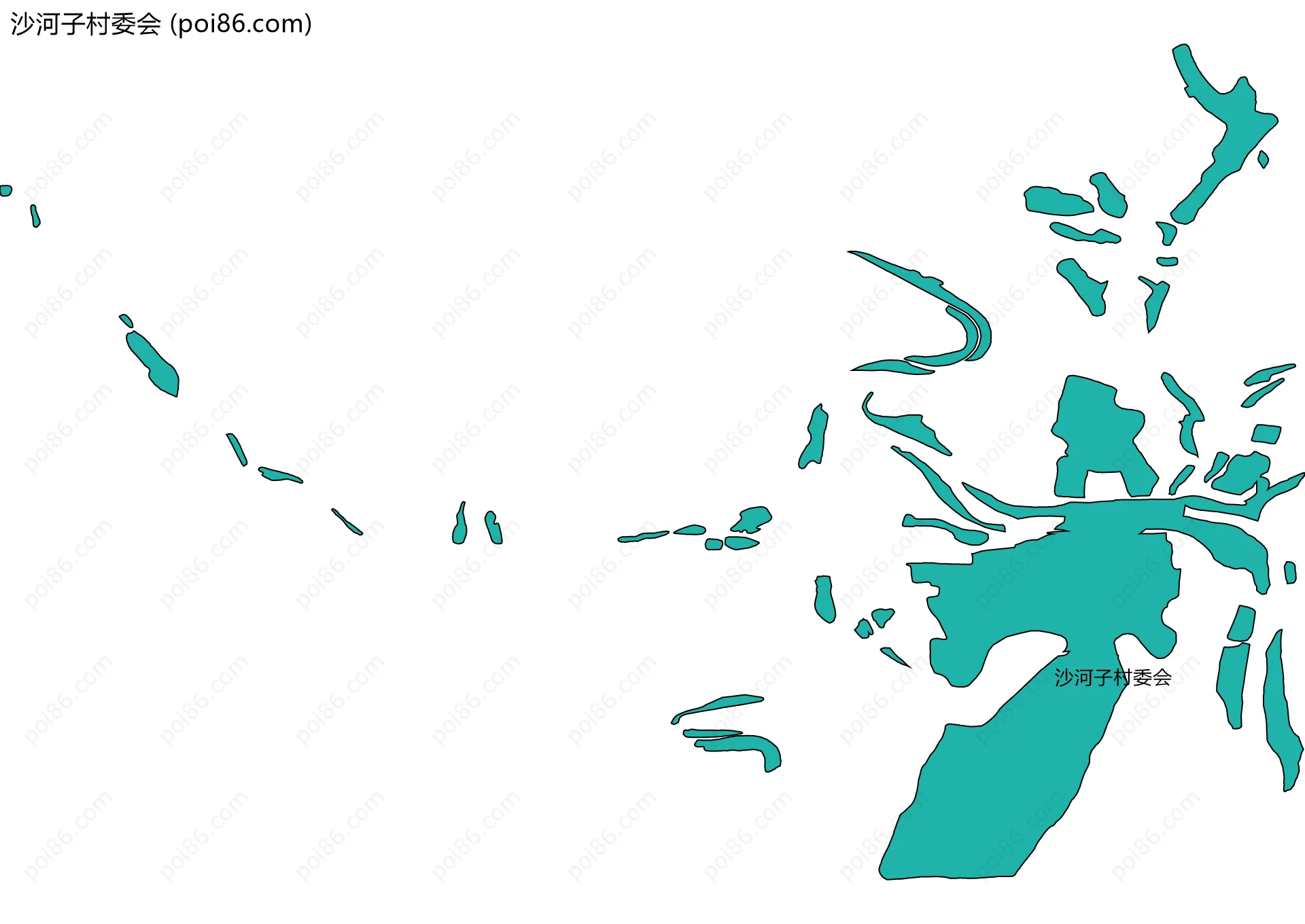 沙河子村委会边界地图