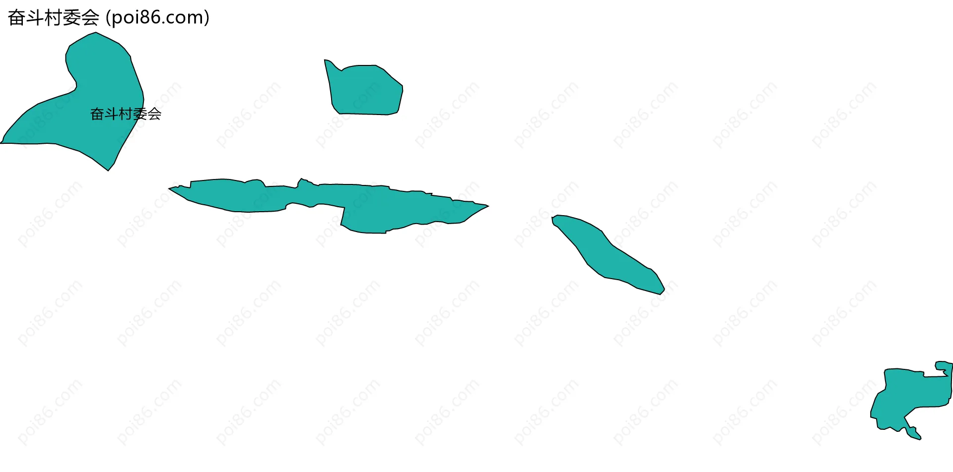 奋斗村委会边界地图