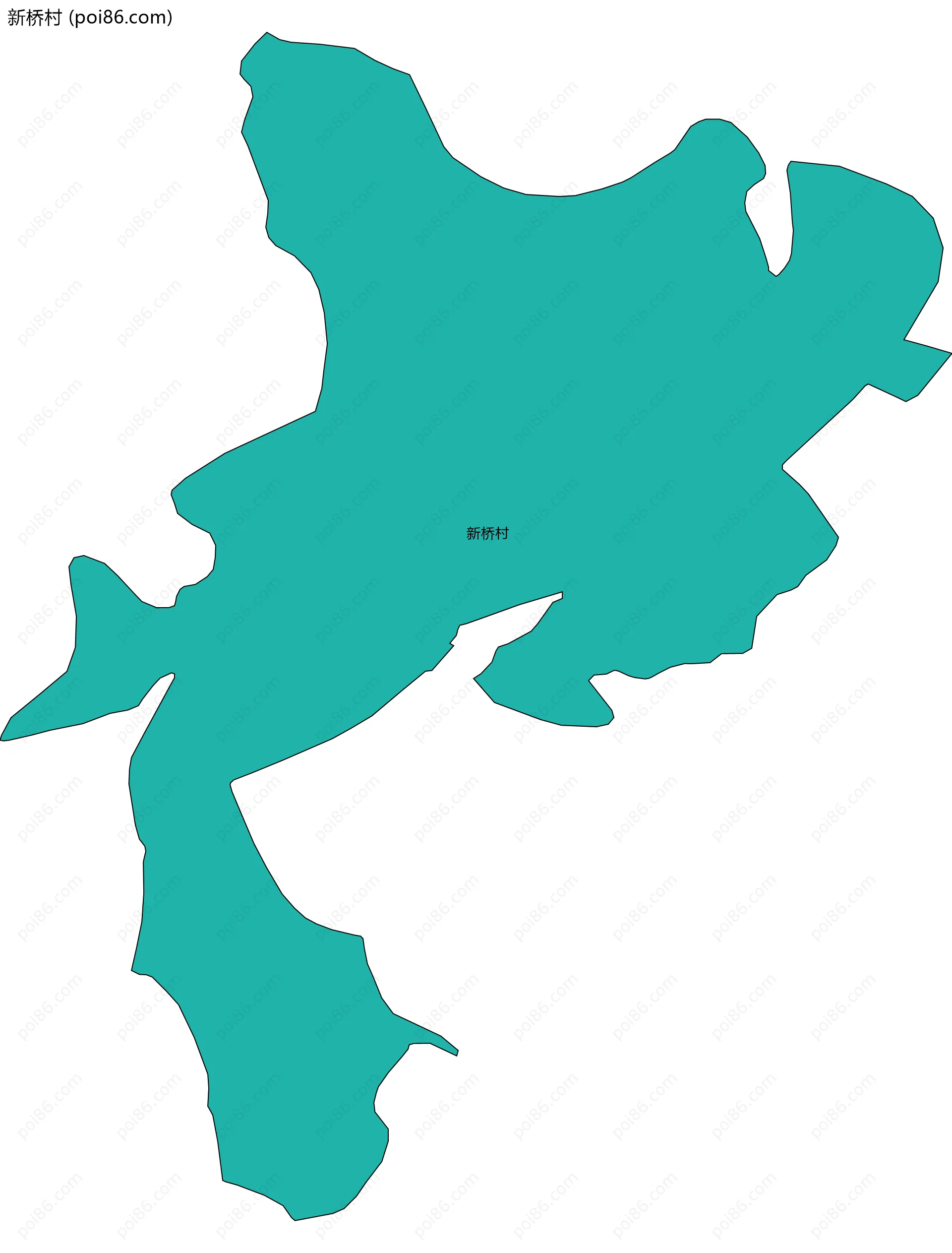 新桥村边界地图