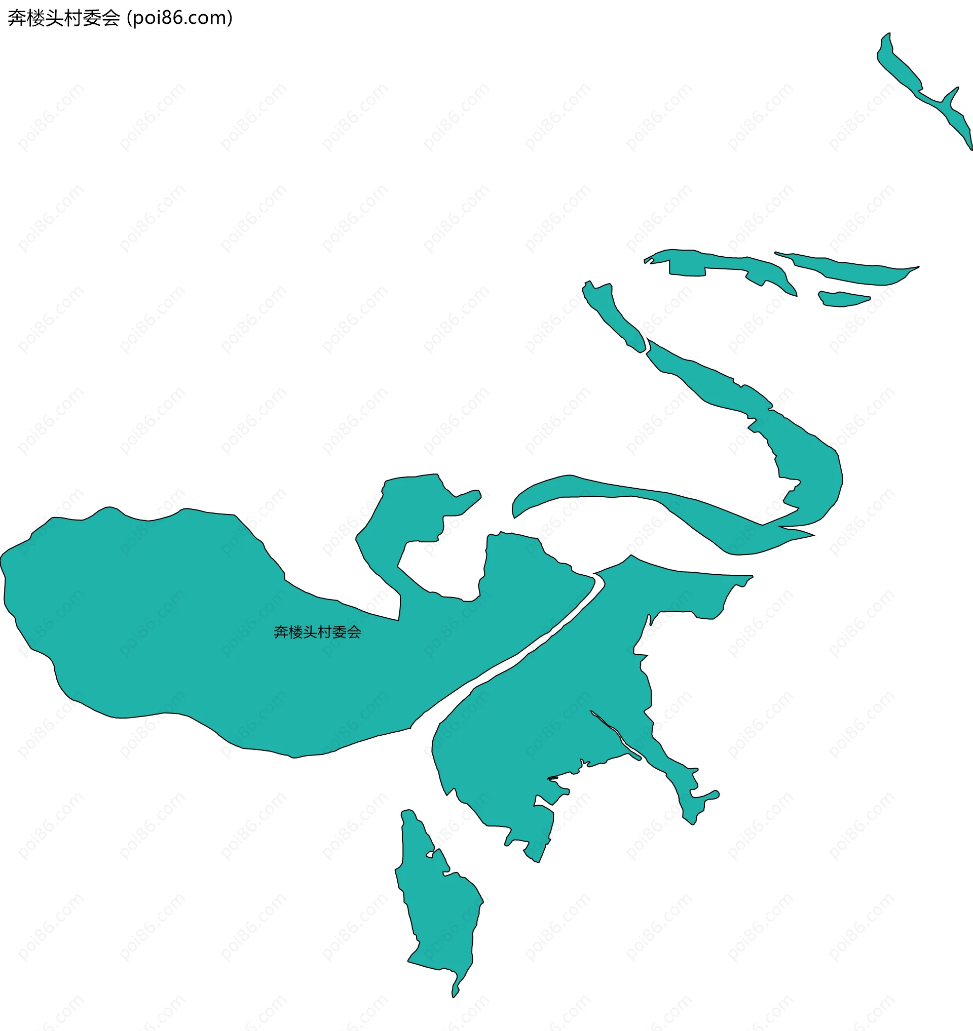 奔楼头村委会边界地图