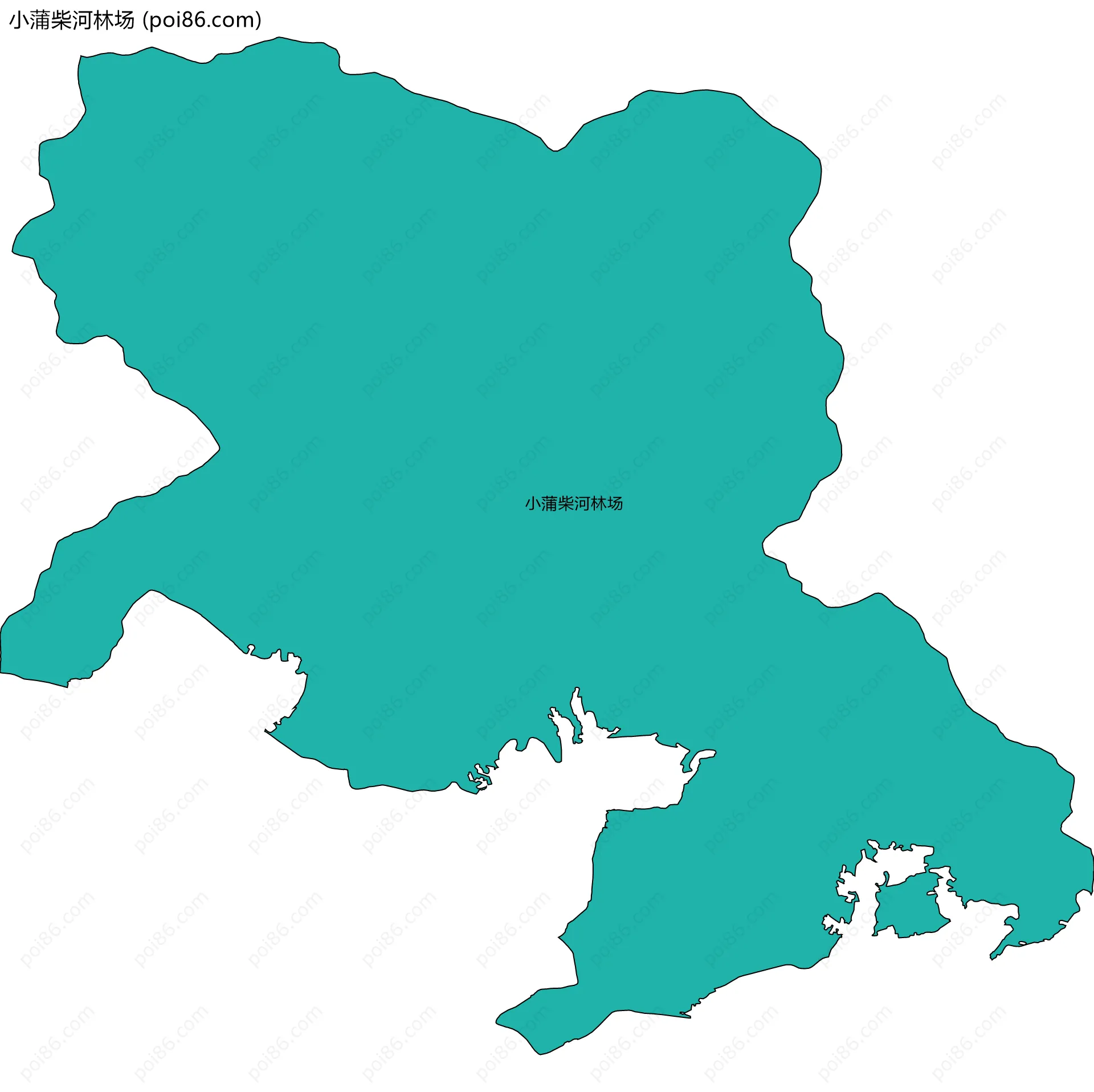 小蒲柴河林场边界地图