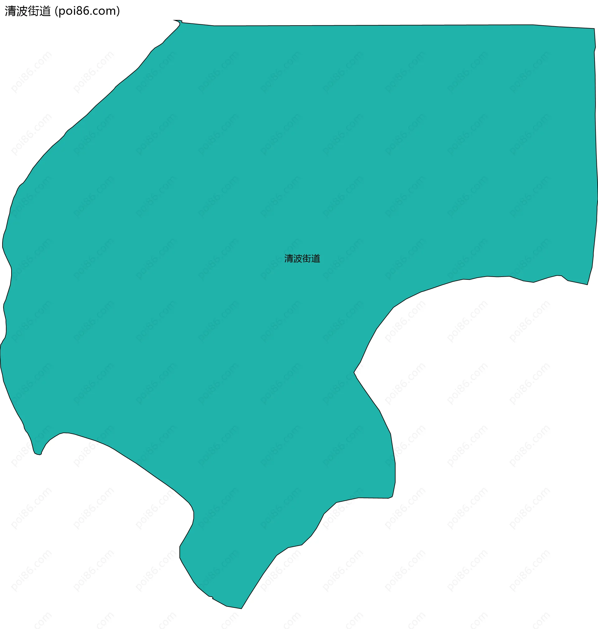 清波街道边界地图