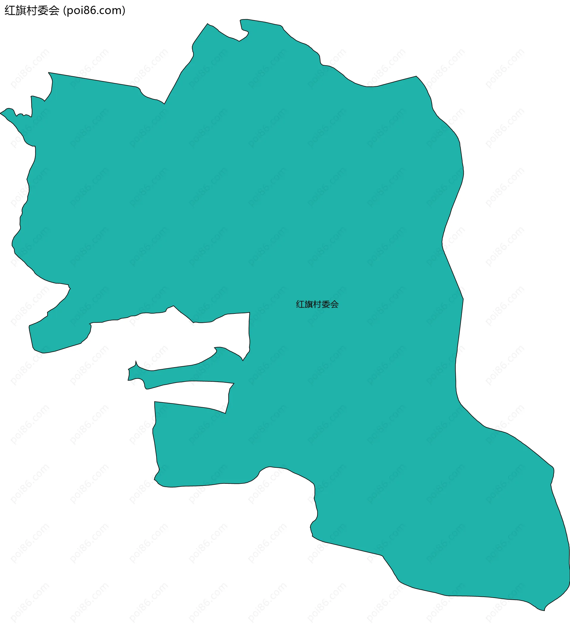 红旗村委会边界地图