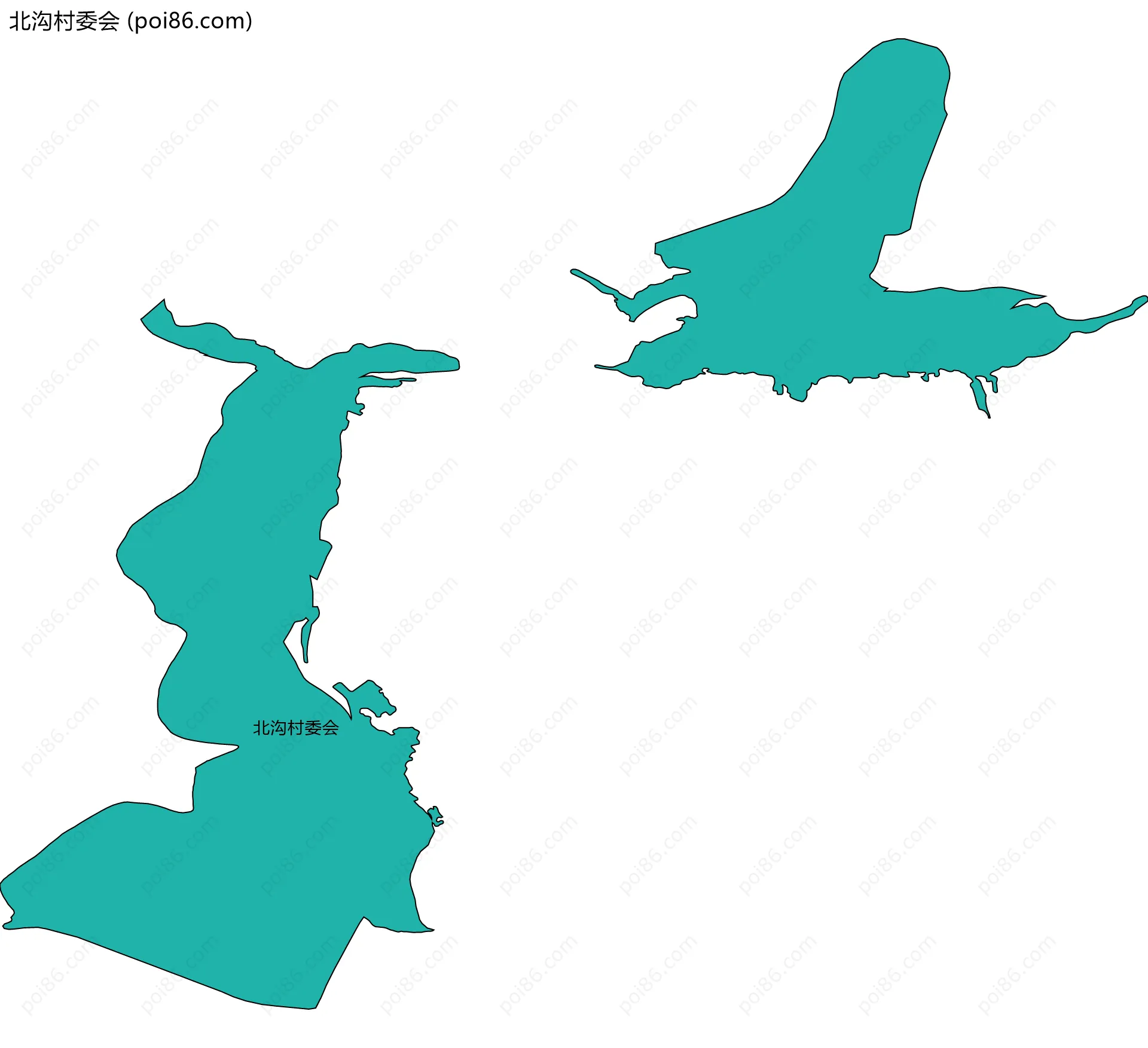 北沟村委会边界地图