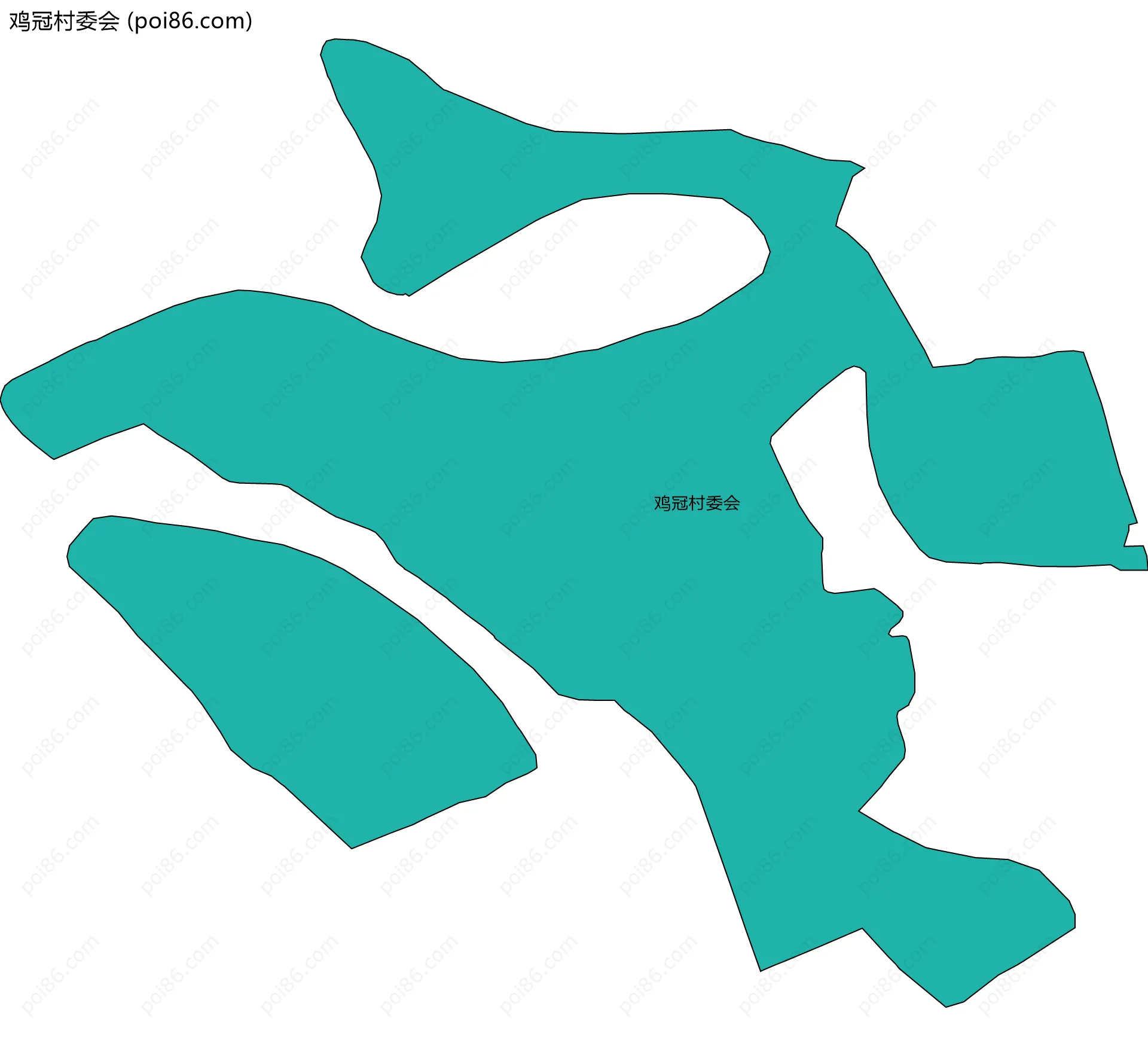 鸡冠村委会边界地图