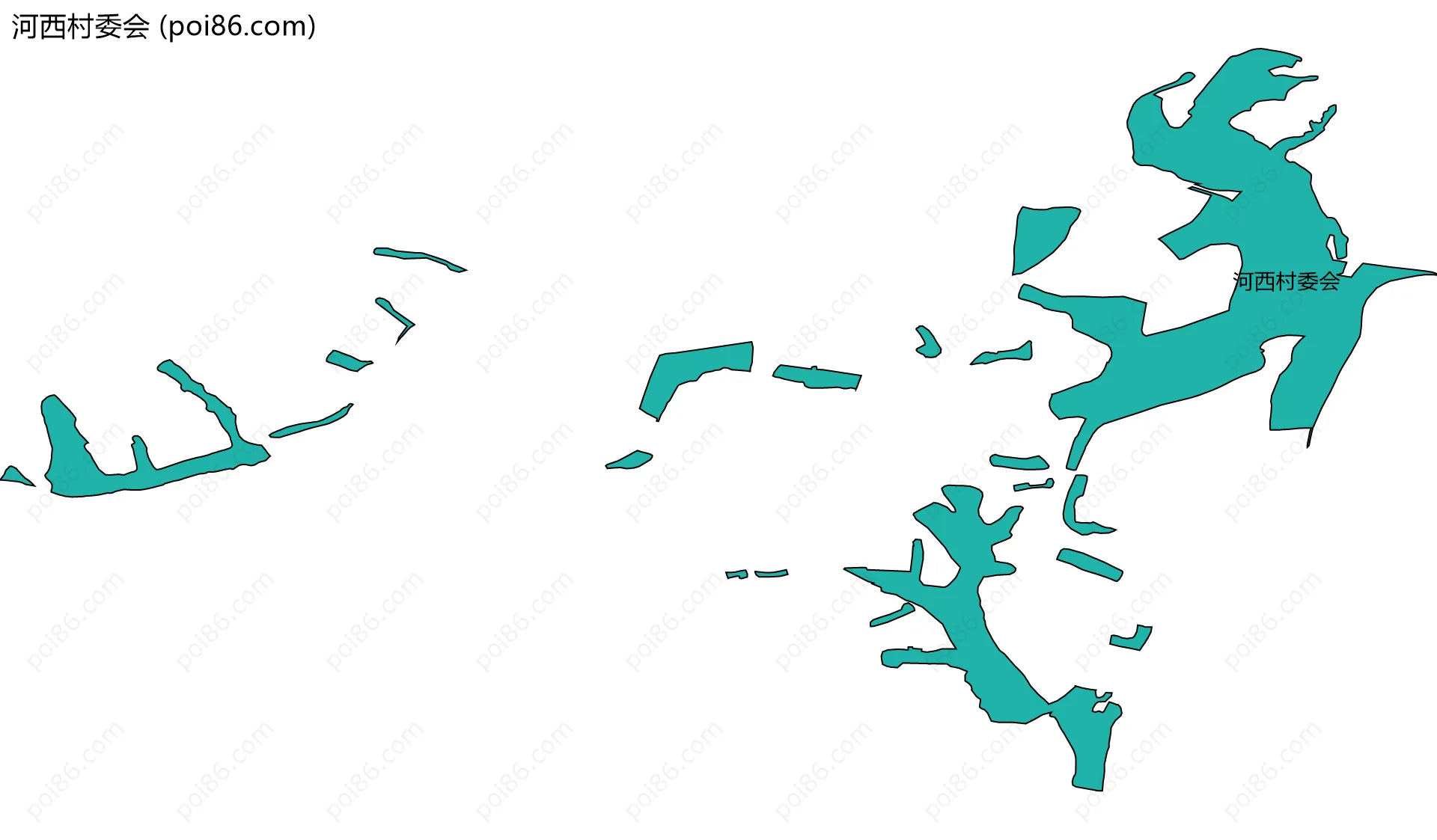 河西村委会边界地图