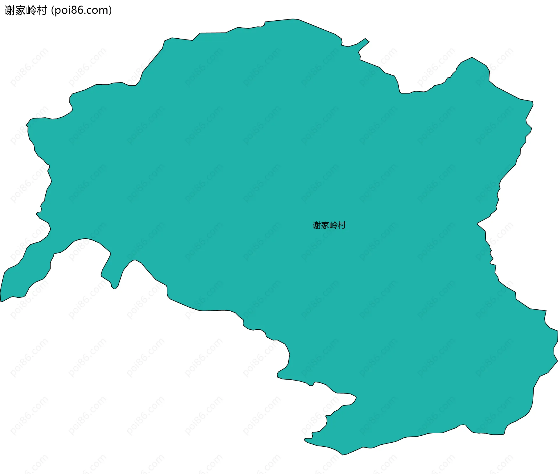 谢家岭村边界地图