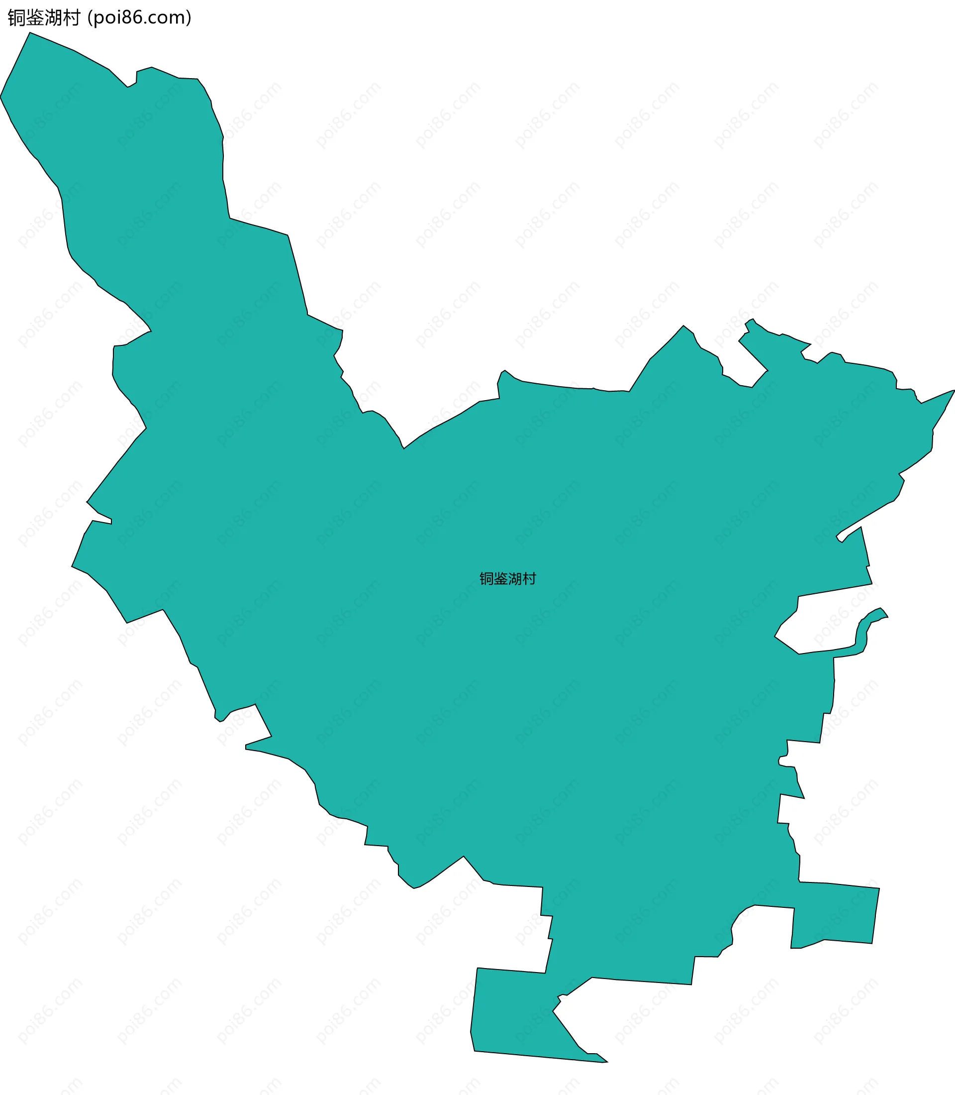 铜鉴湖村边界地图