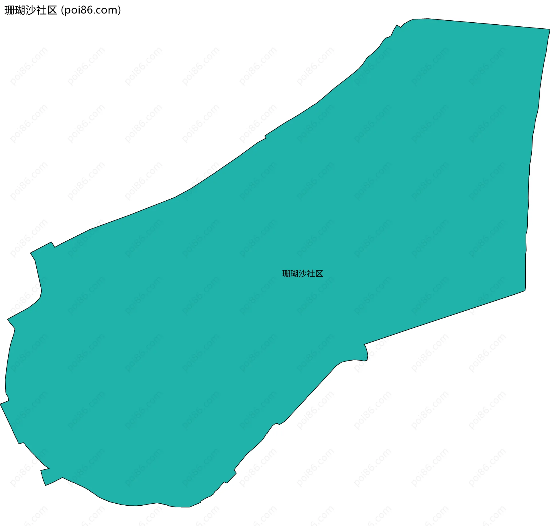 珊瑚沙社区边界地图