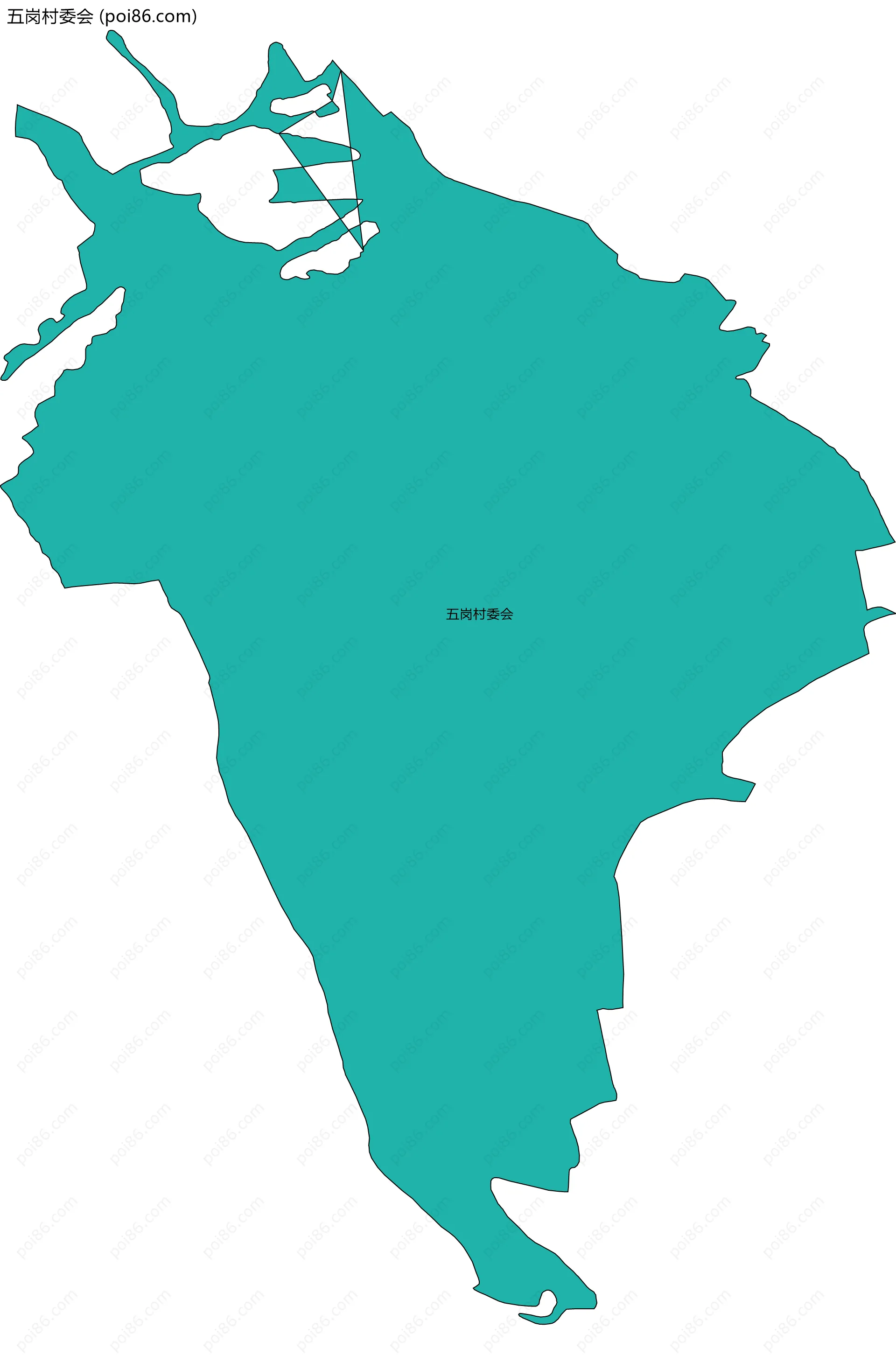 五岗村委会边界地图