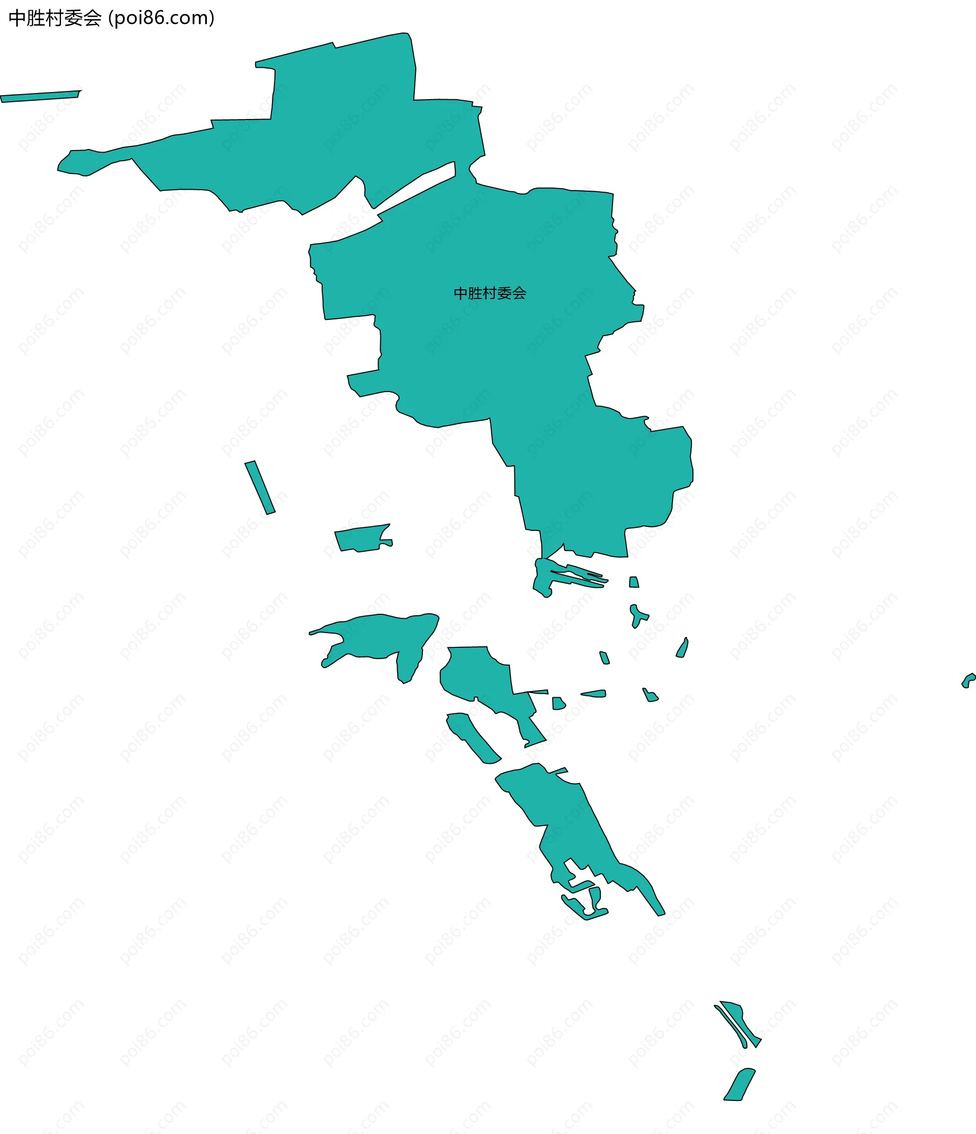 中胜村委会边界地图