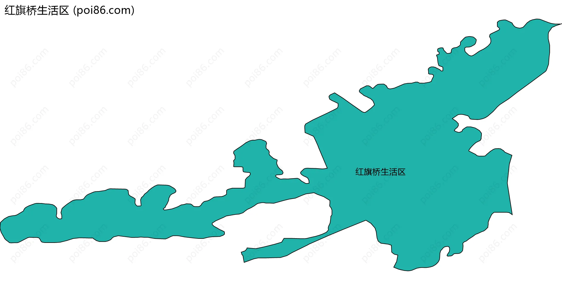 红旗桥生活区边界地图