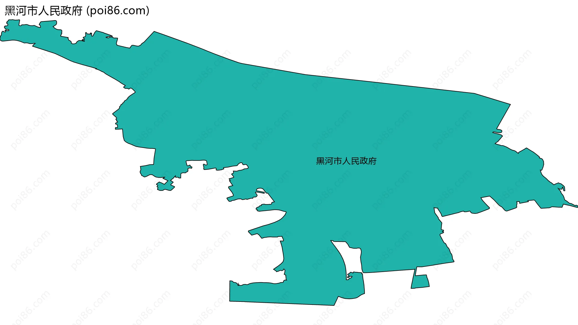 黑河市人民政府边界地图