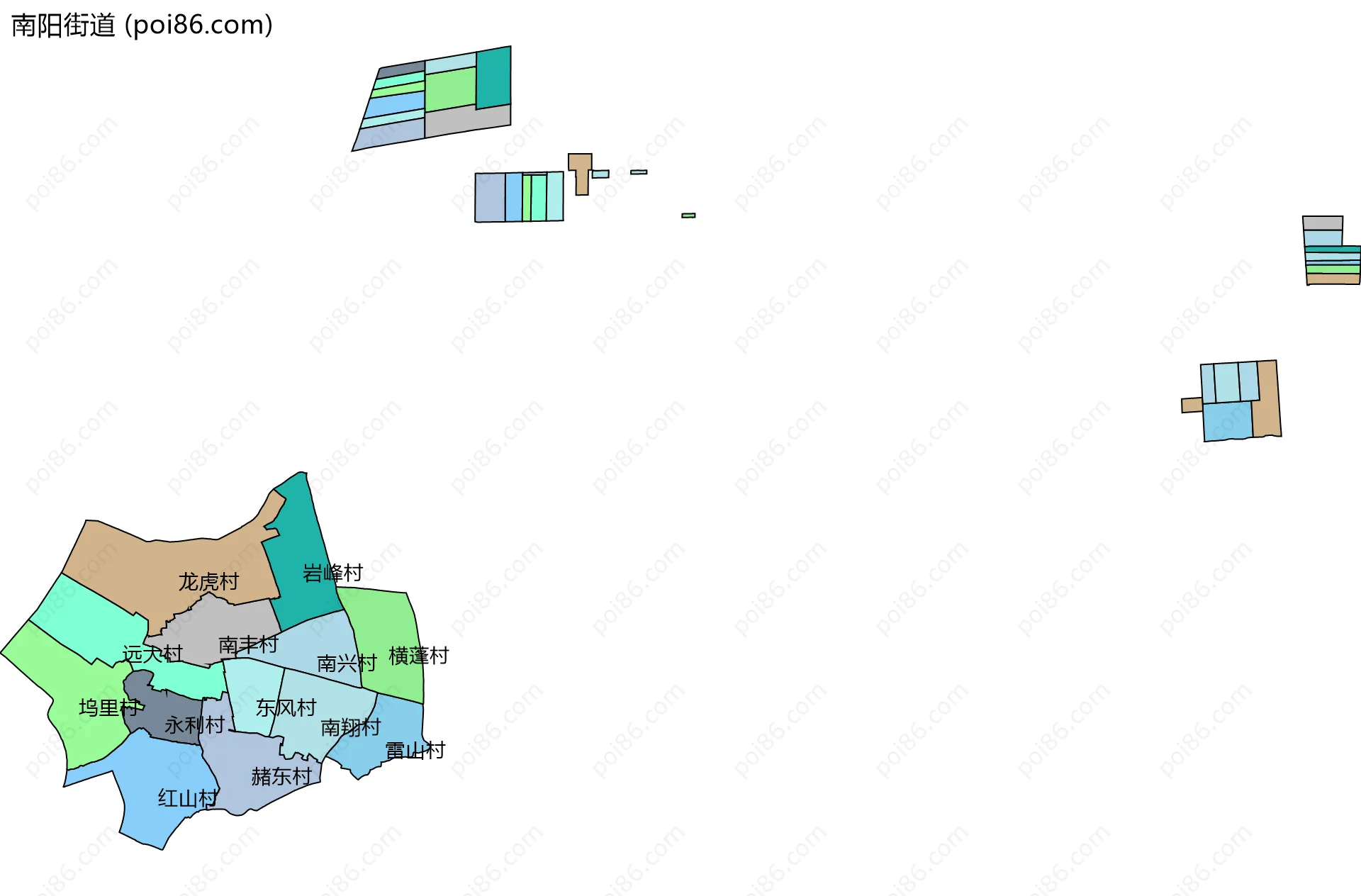 南阳街道边界地图(五级行政区划)