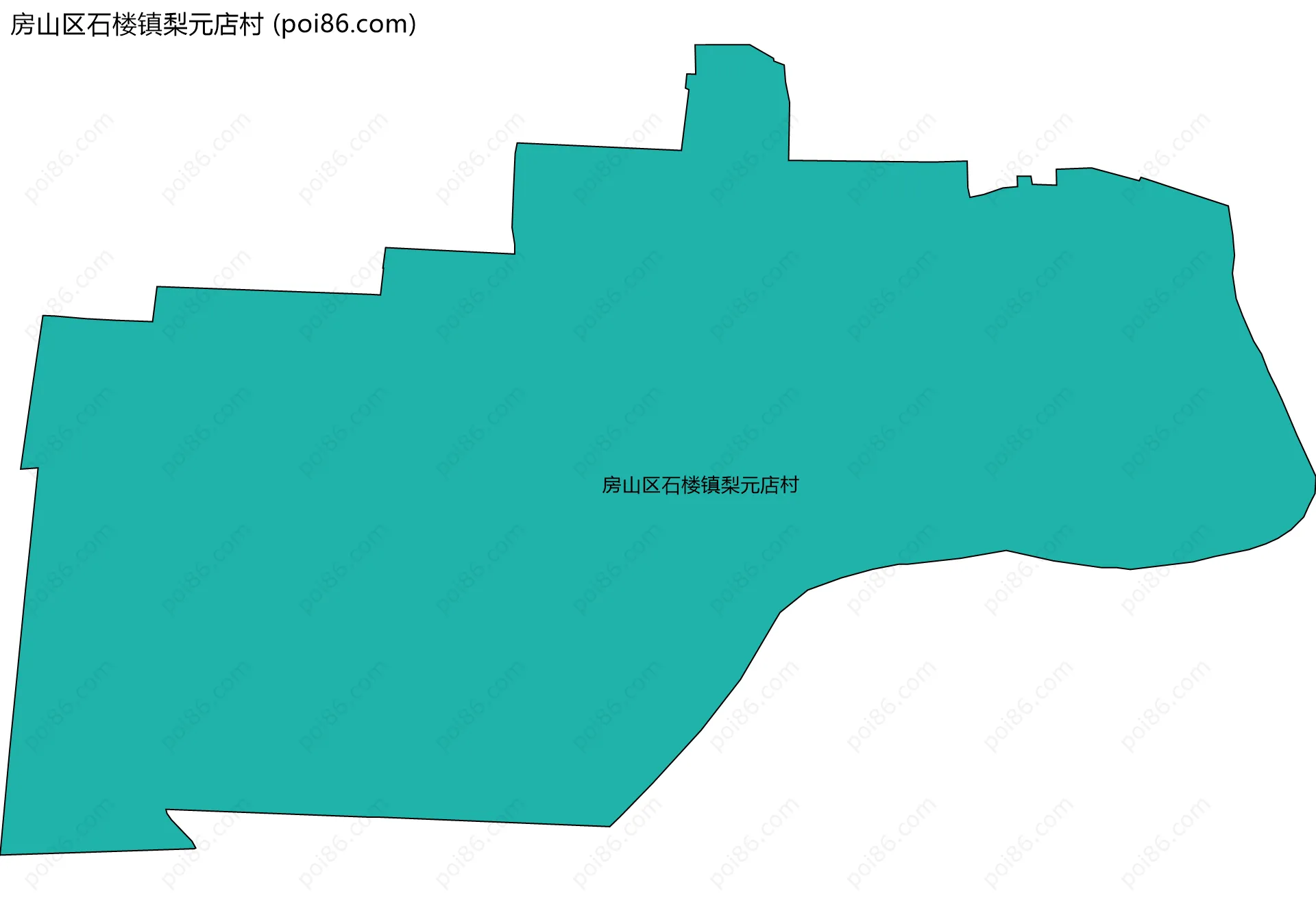 房山区石楼镇梨元店村边界地图