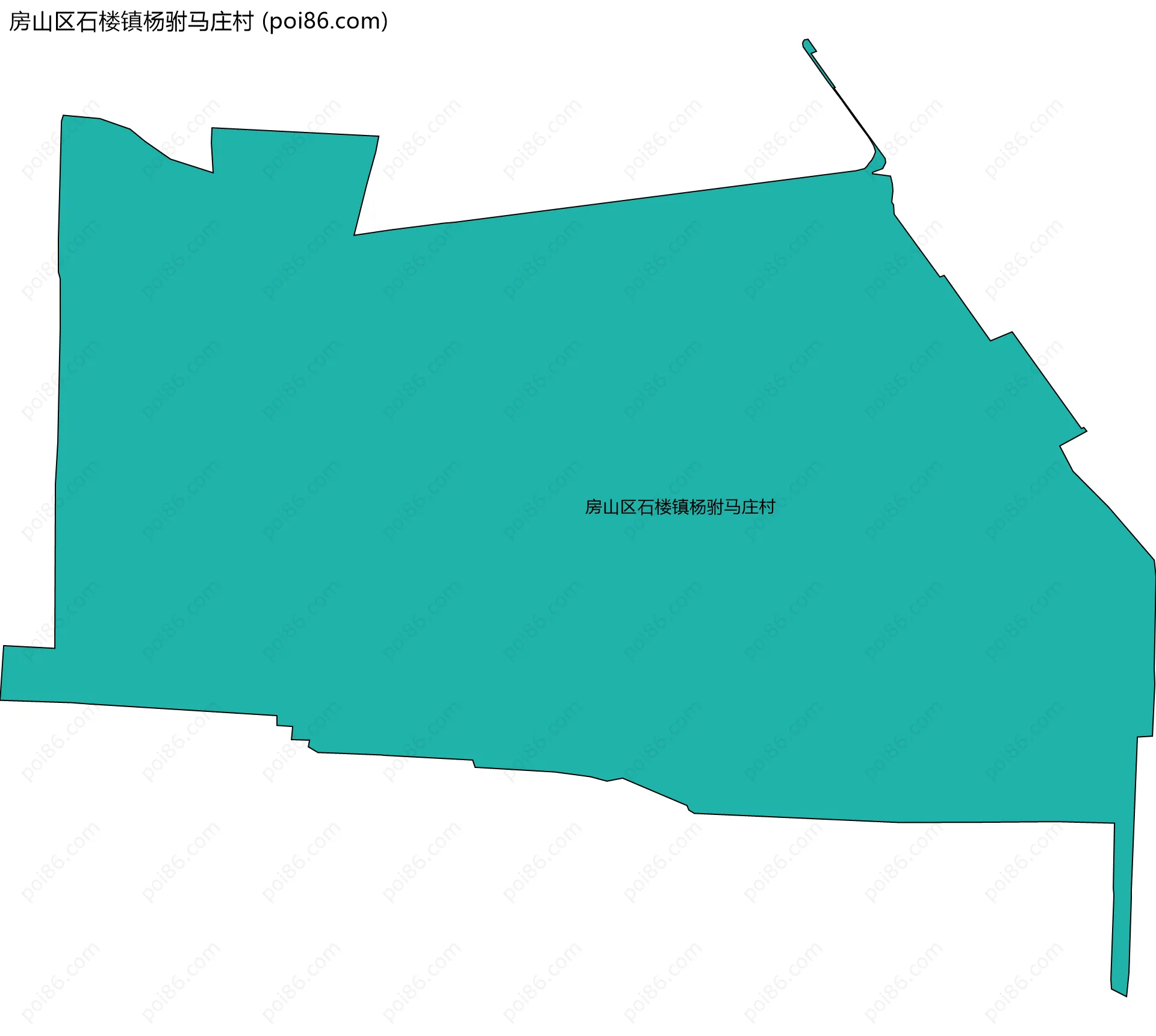 房山区石楼镇杨驸马庄村边界地图