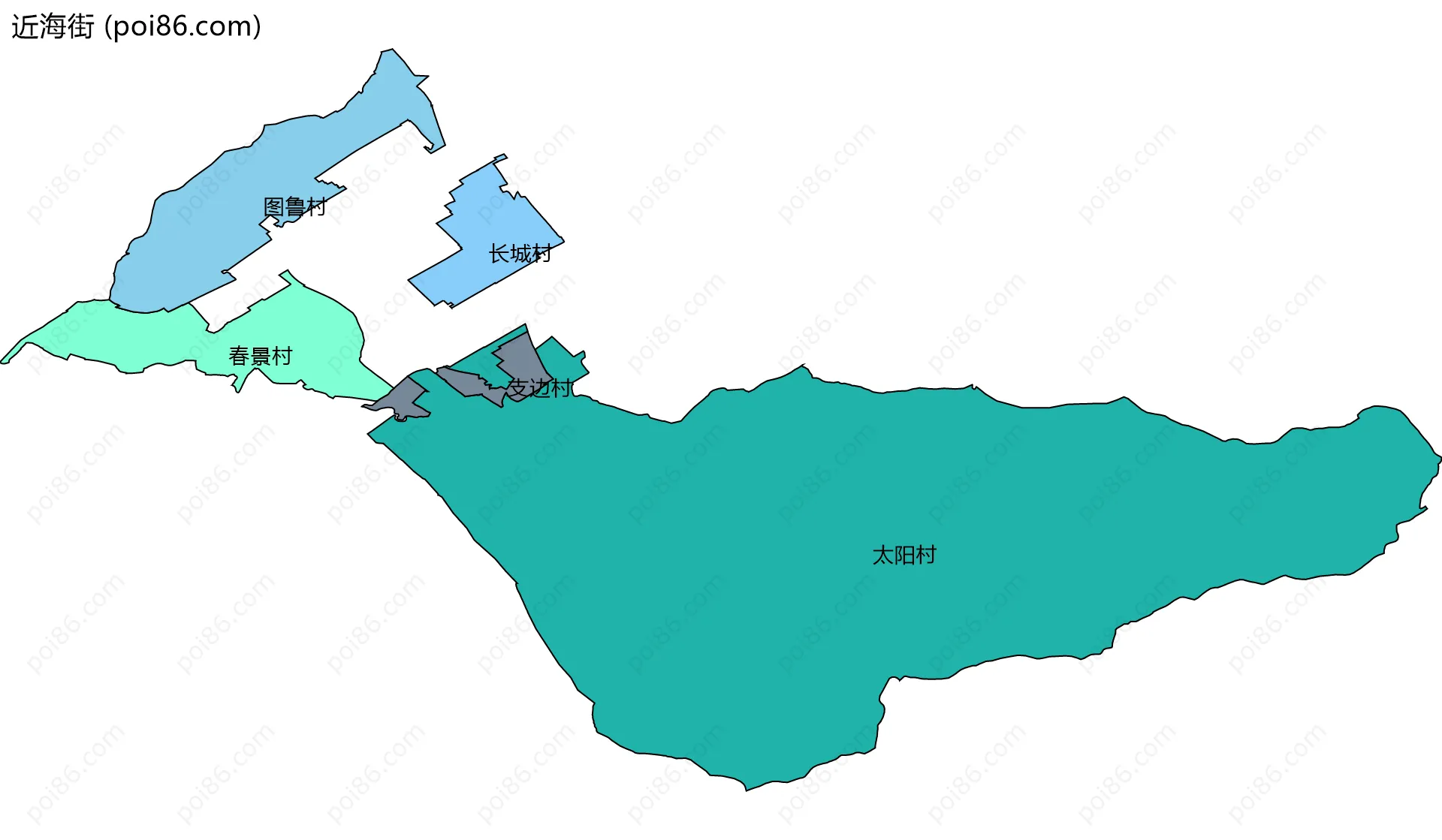 近海街边界地图(五级行政区划)