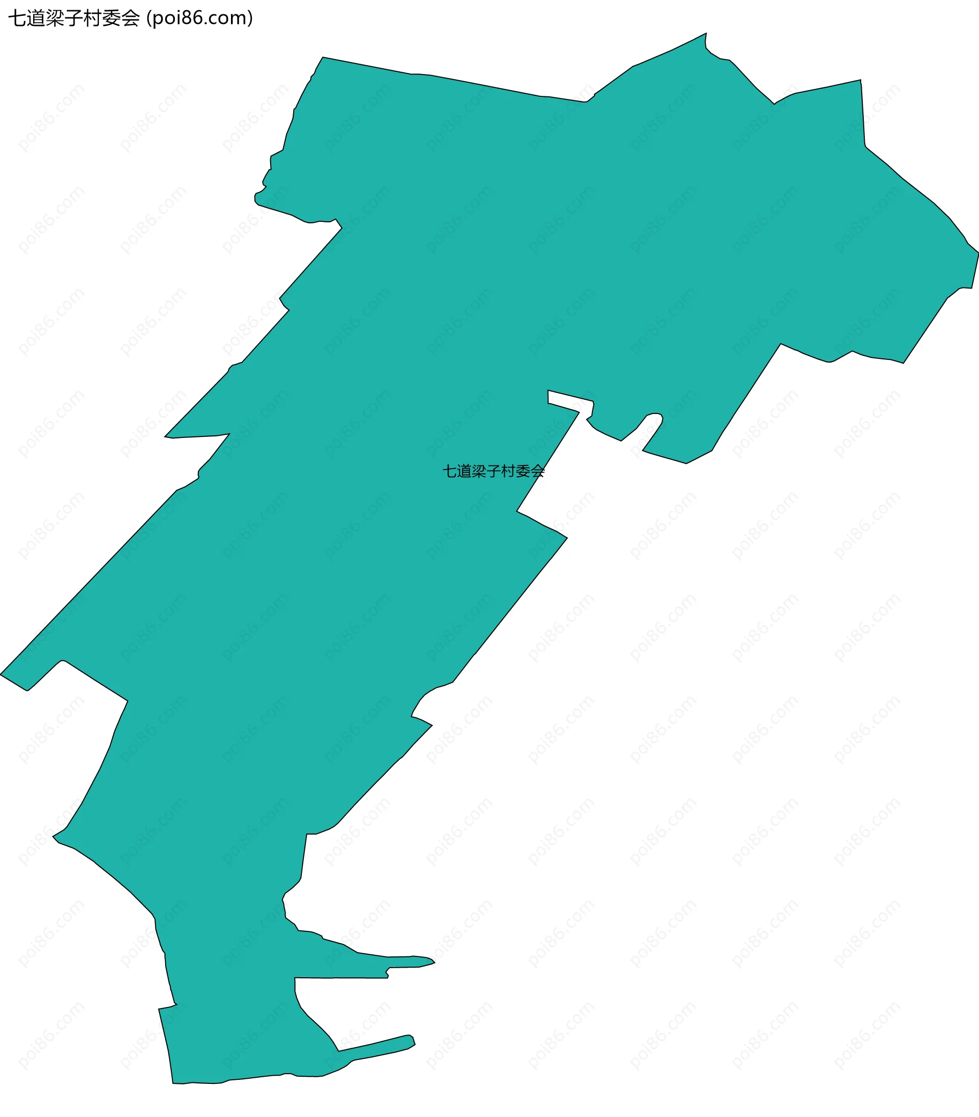 七道梁子村委会边界地图