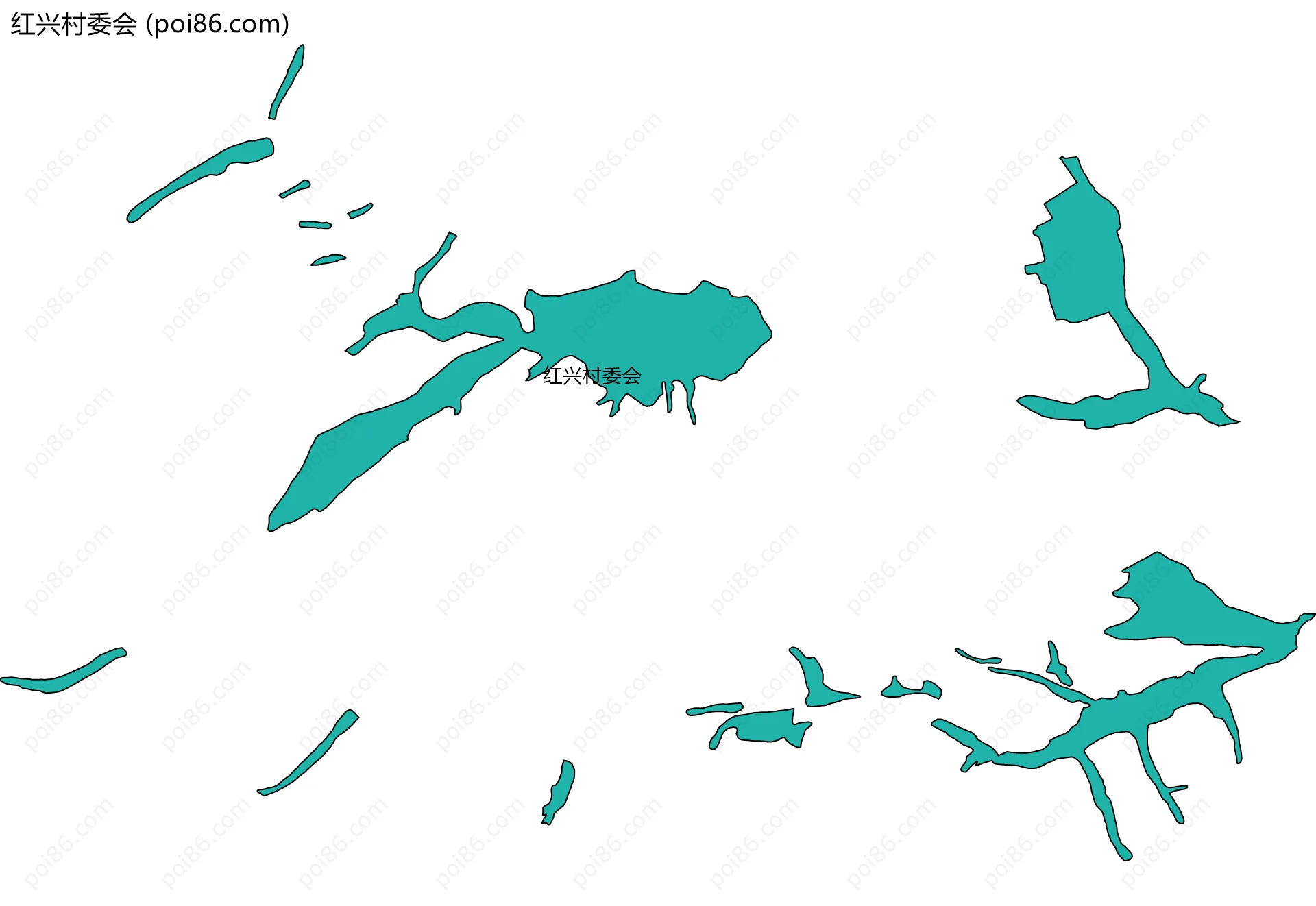 红兴村委会边界地图