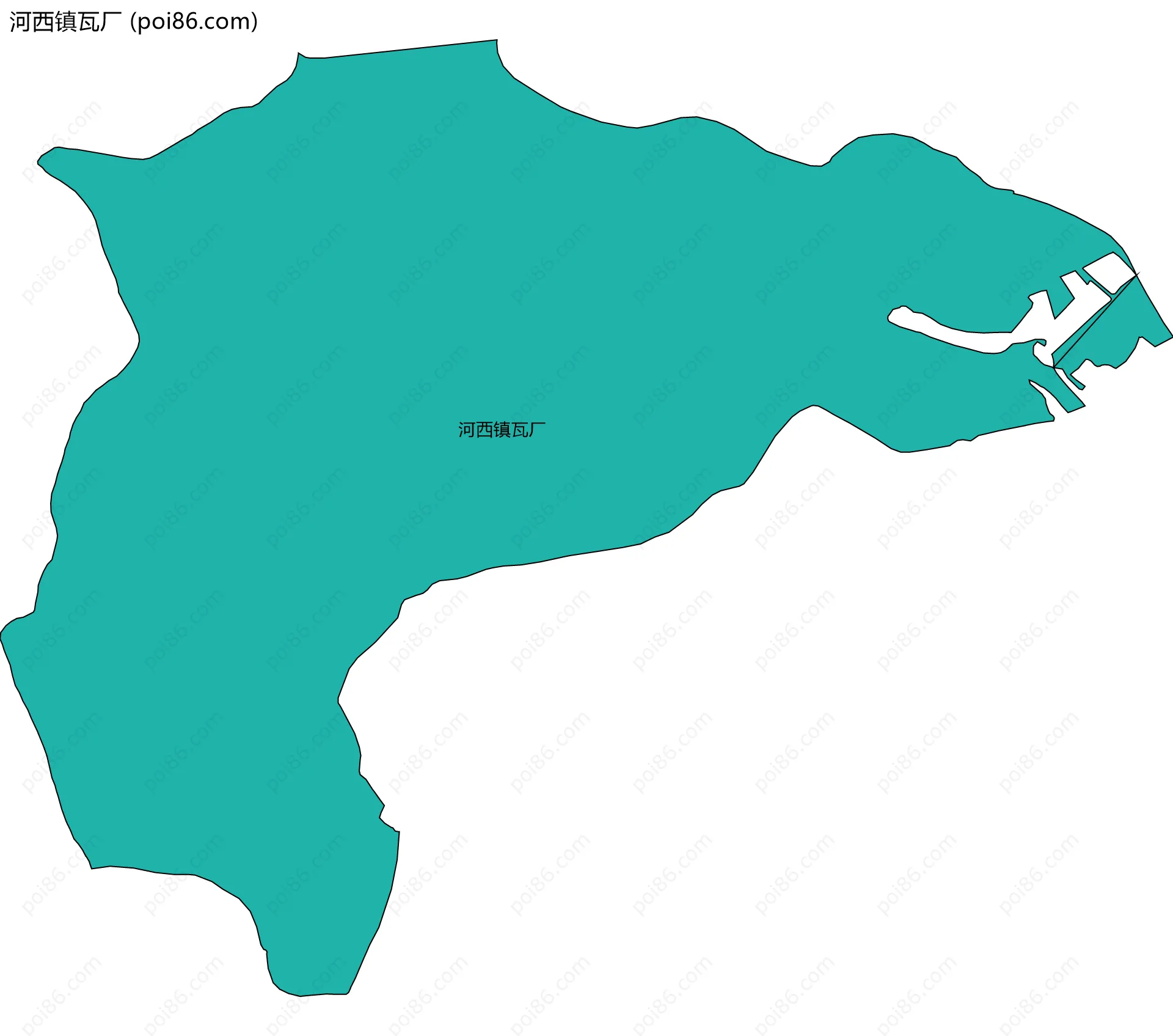 河西镇瓦厂边界地图