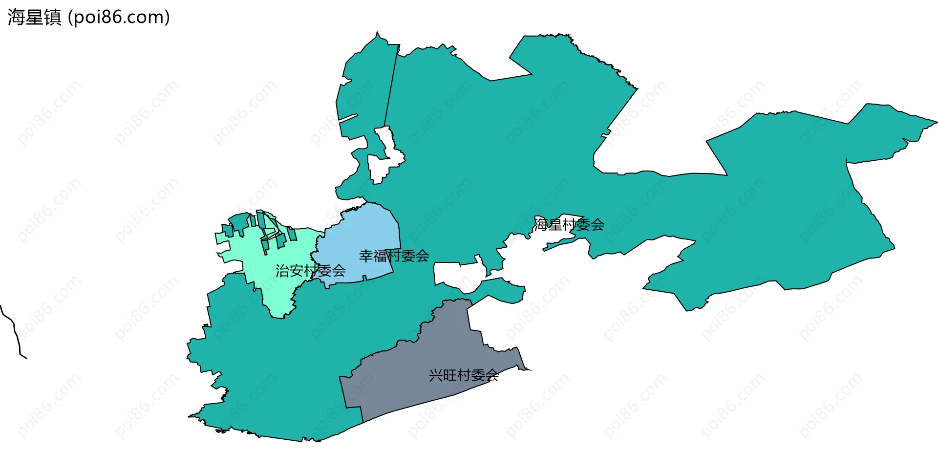 海星镇边界地图(五级行政区划)