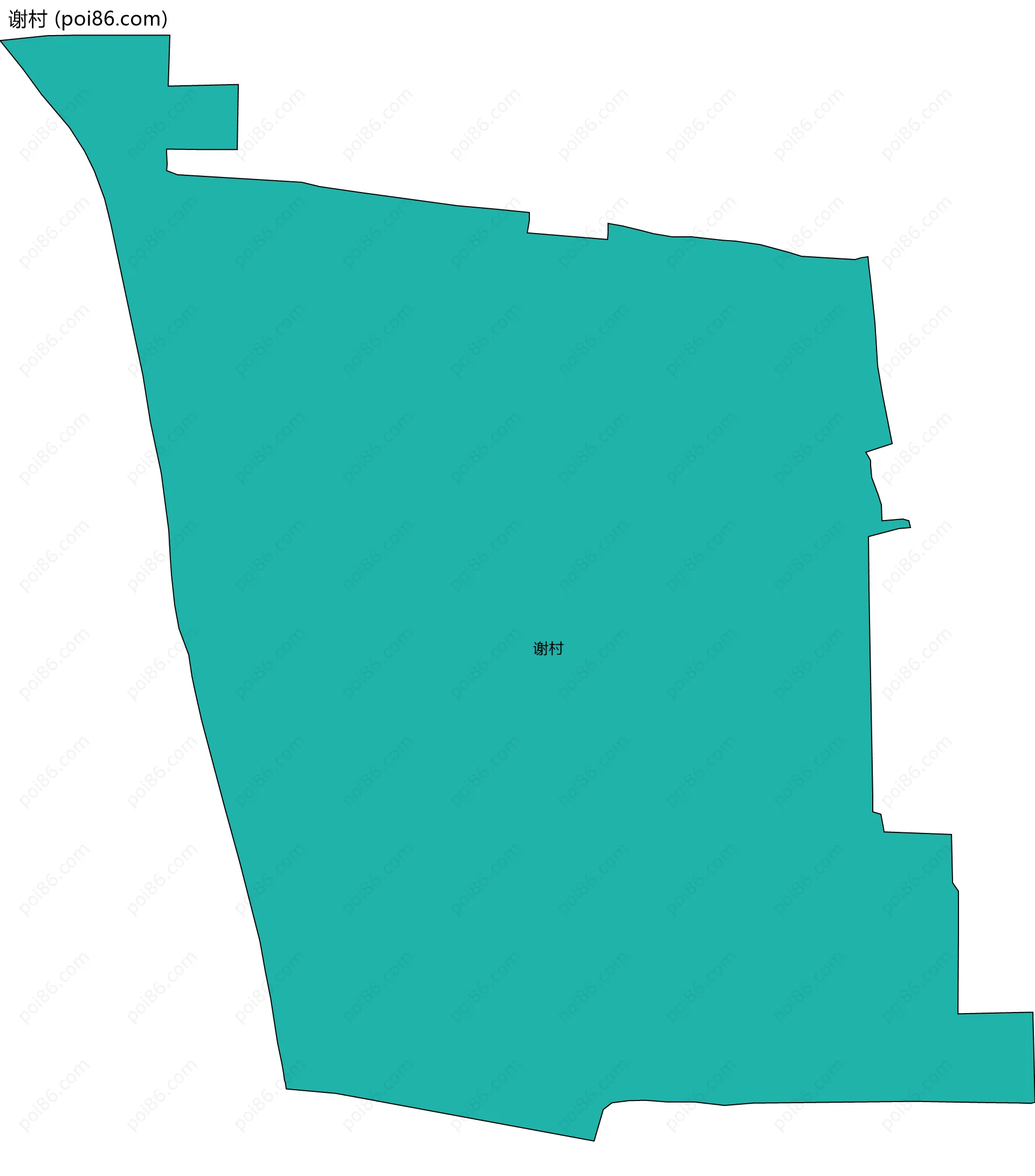 谢村边界地图