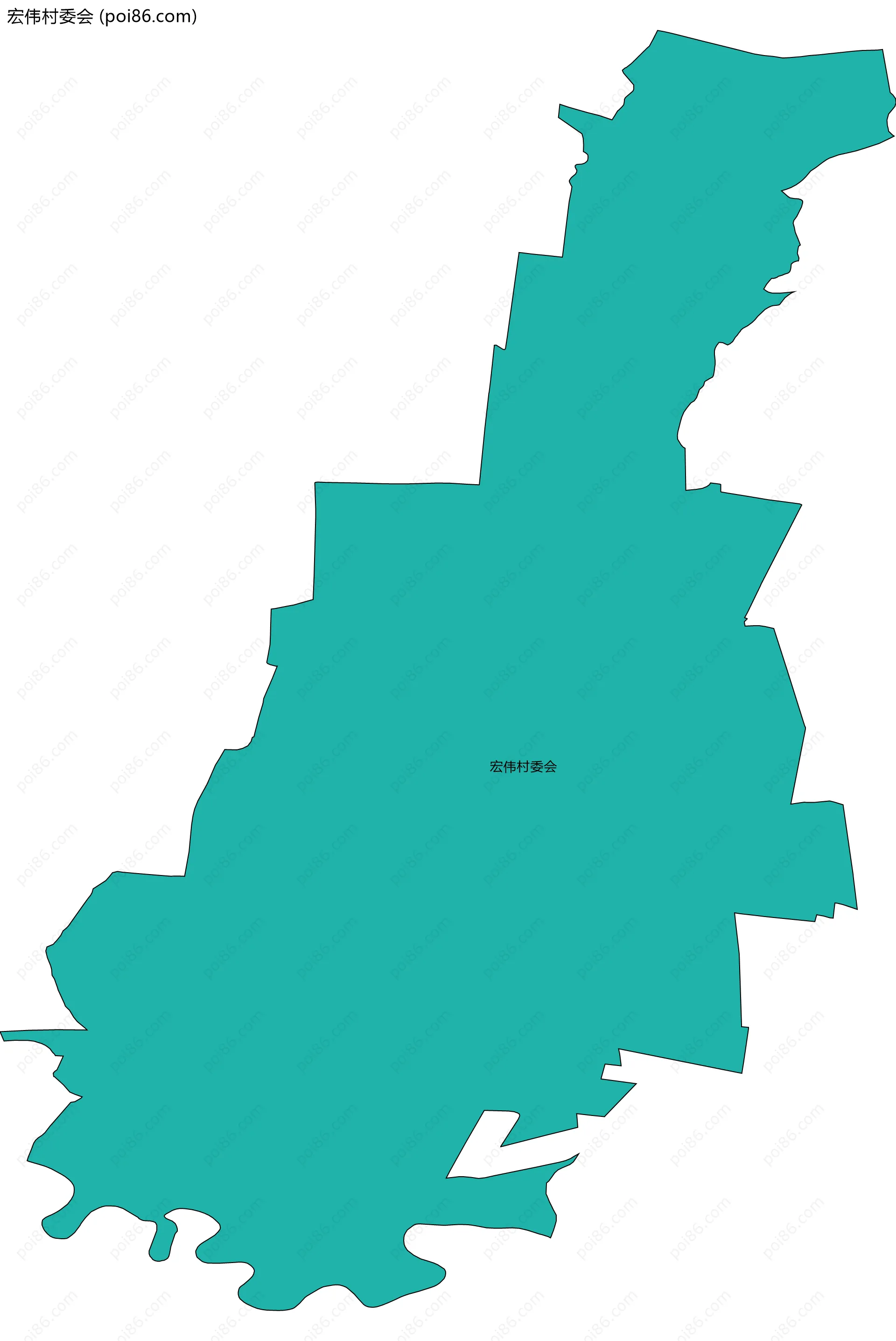 宏伟村委会边界地图