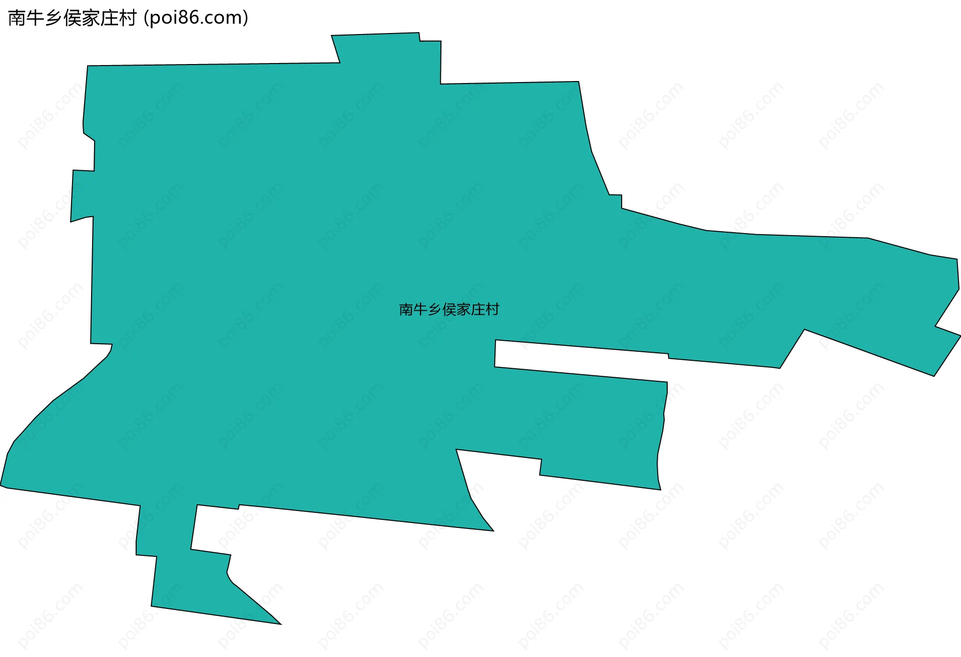 南牛乡侯家庄村边界地图