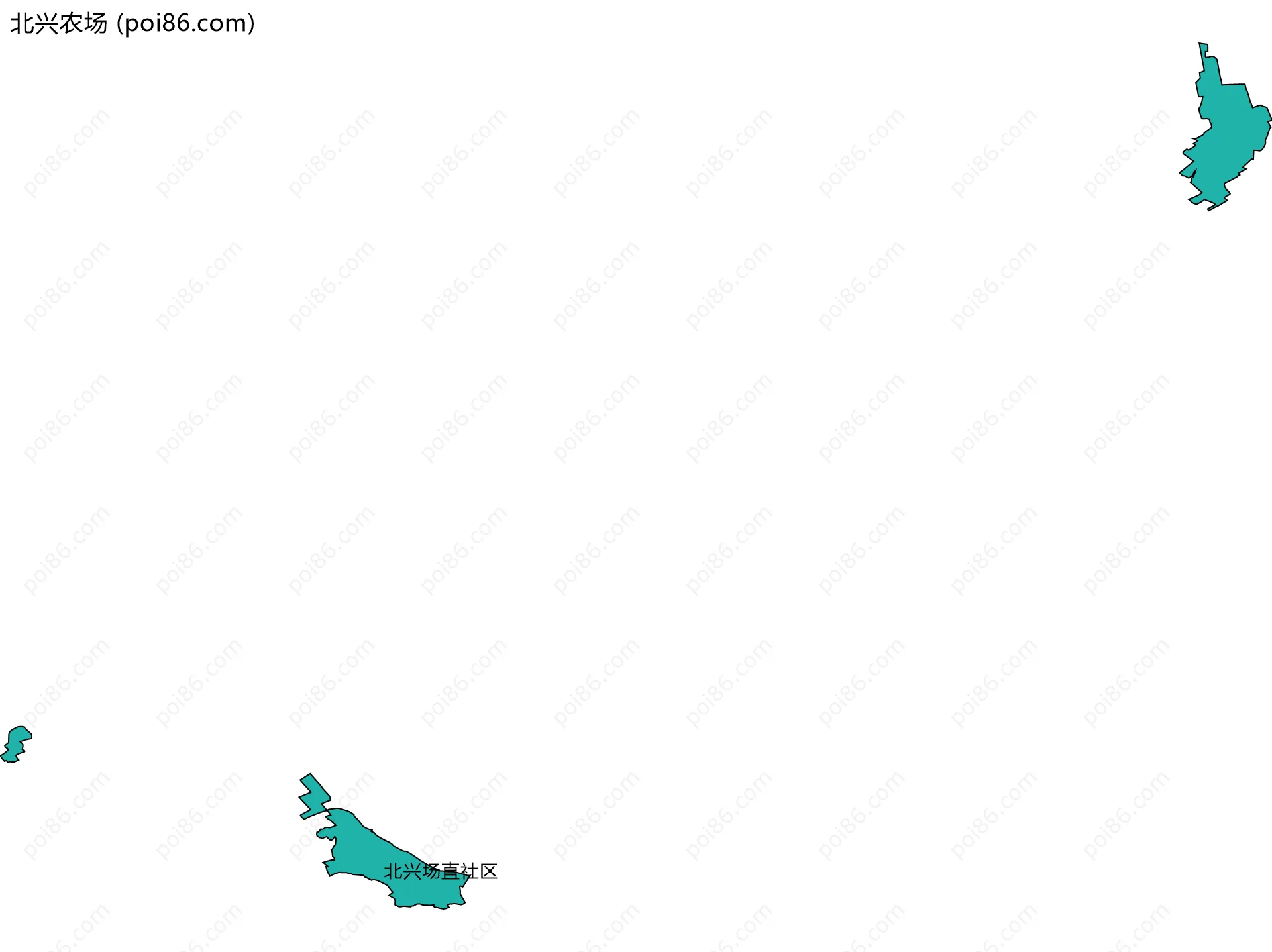 北兴农场边界地图(五级行政区划)